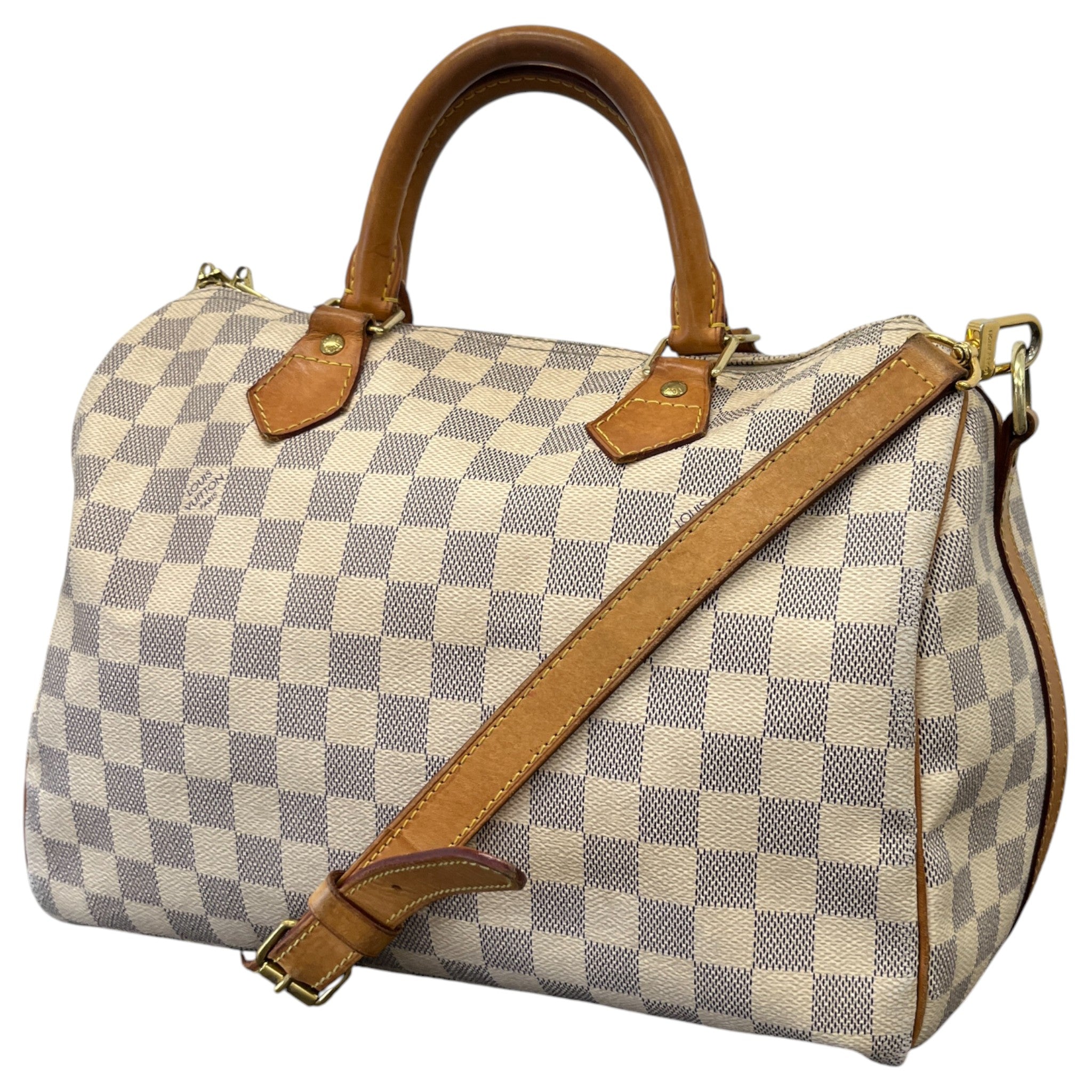 Women's Damier Azur Speedy 30 Bandouliere Handbag White