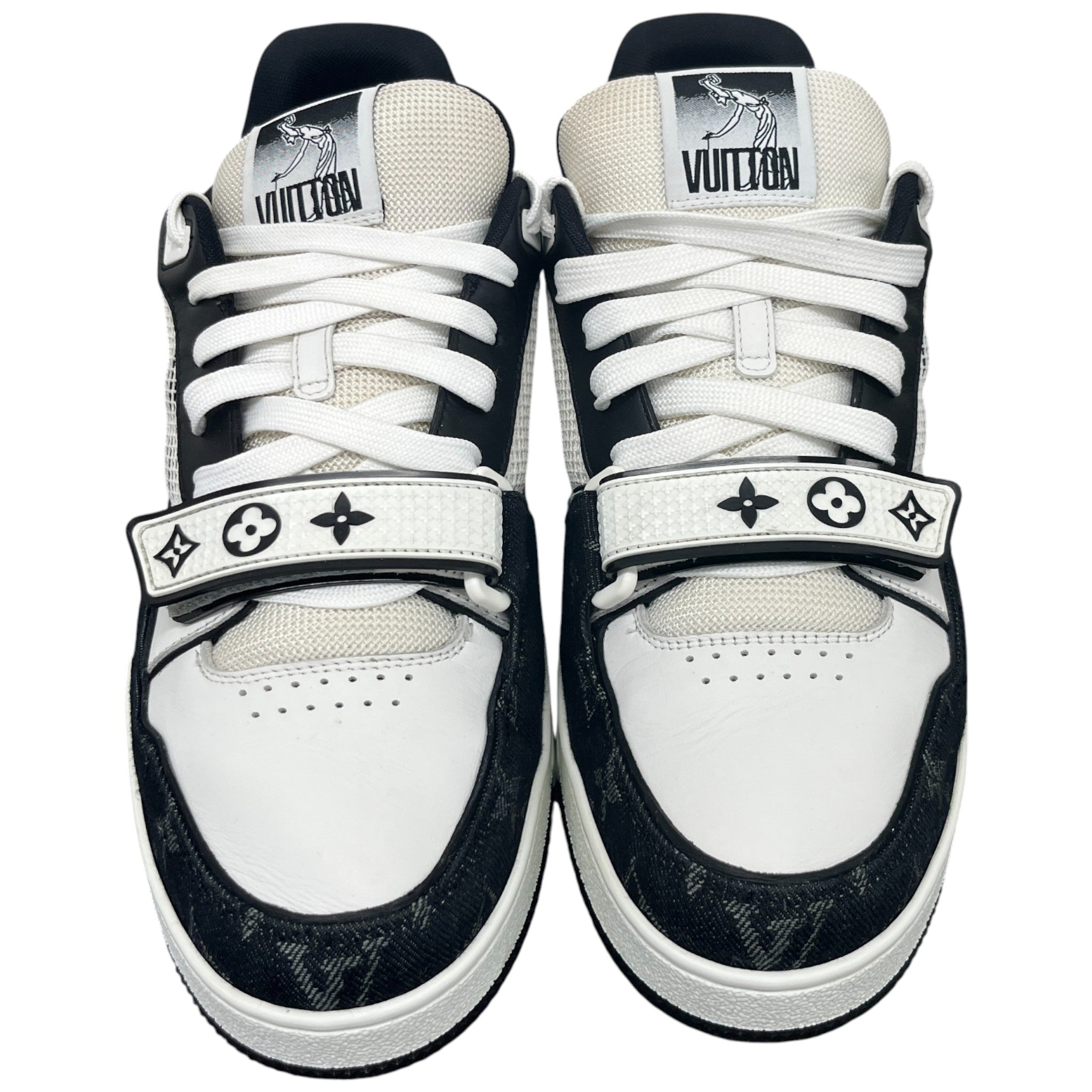 Men's Lv Velcro Strap Low Trainers Black Size EU 42.5 / UK 8.5