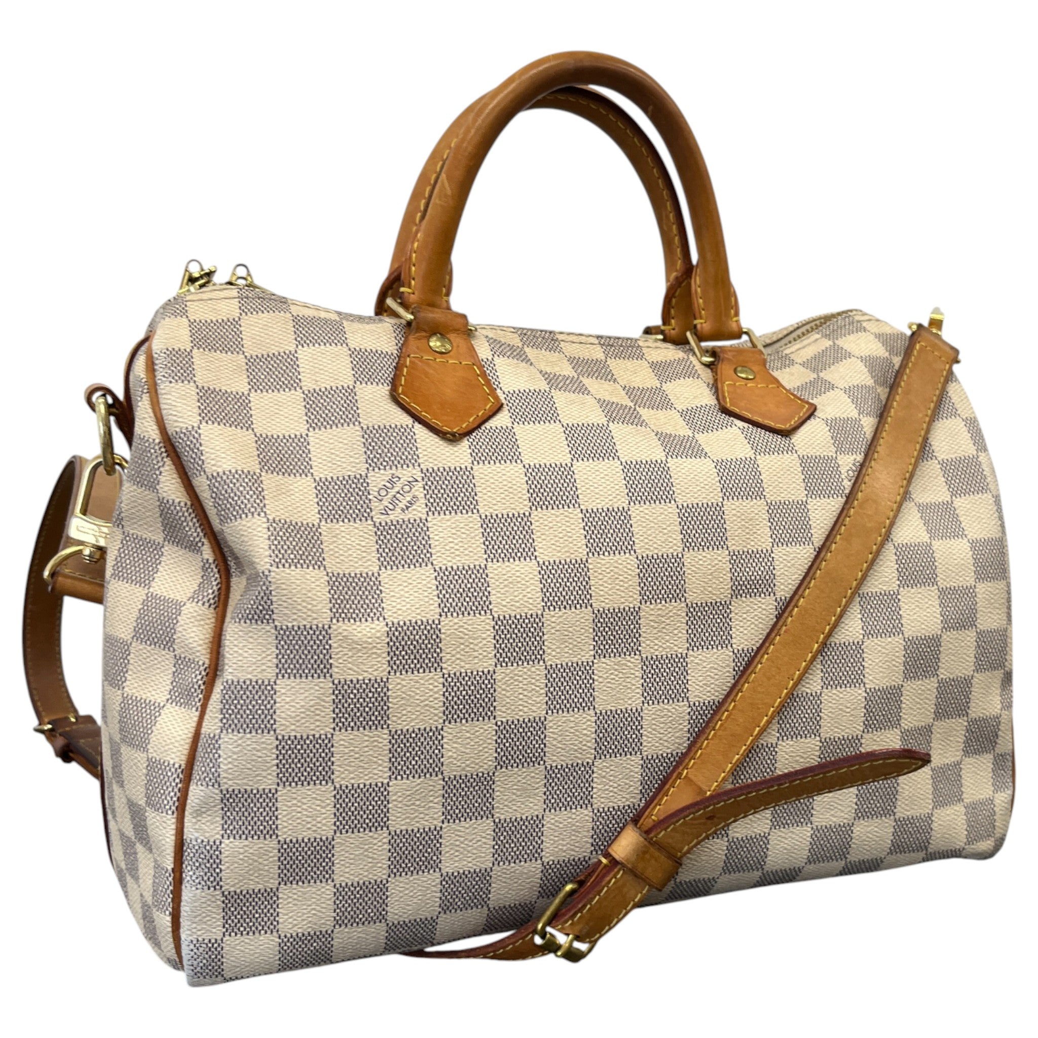 Women's Damier Azur Speedy 30 Bandouliere Handbag White