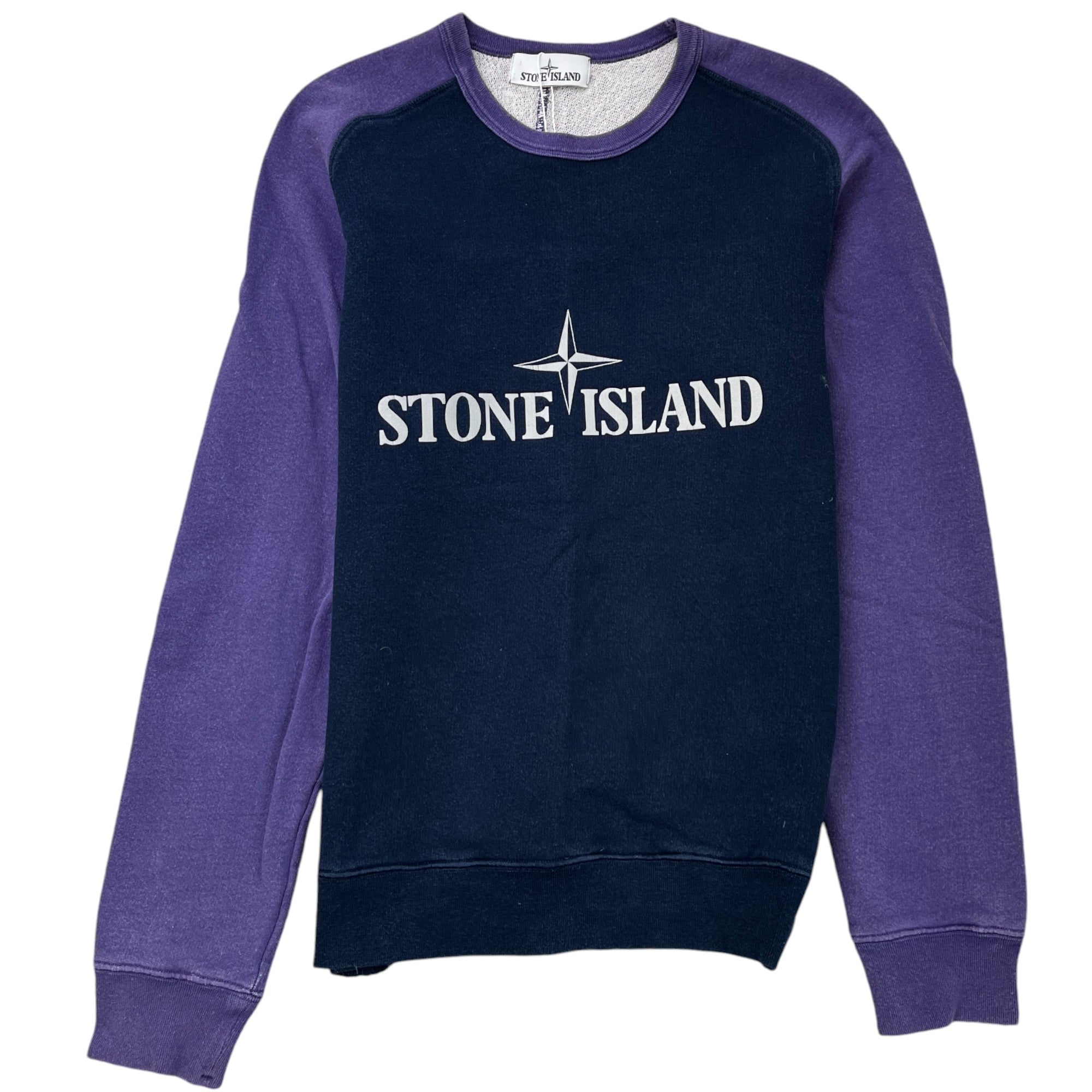 Men's Reflective Logo Print Sweatshirt Purple Size M