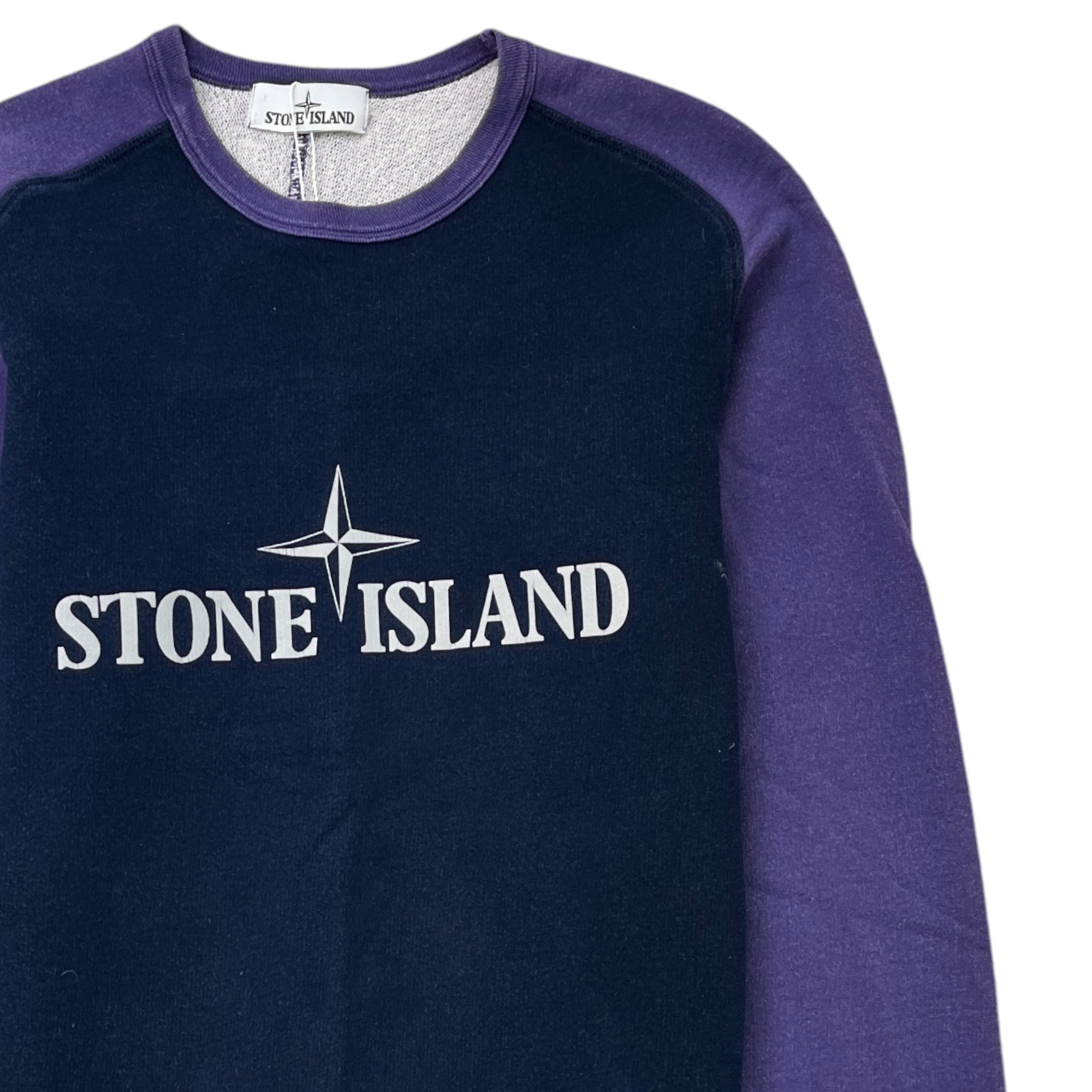 Men's Reflective Logo Print Sweatshirt Purple Size M