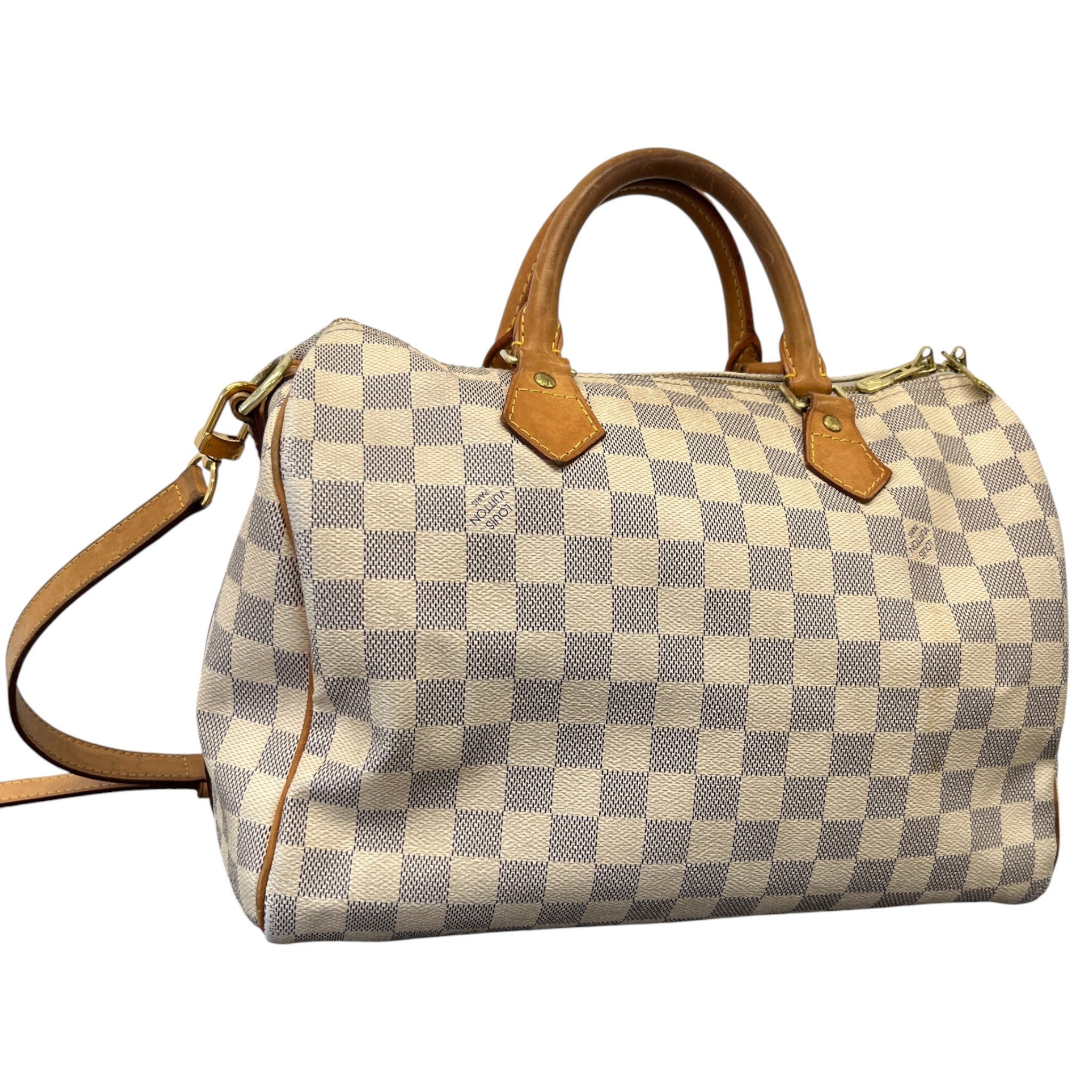 Women's Damier Azur Speedy 30 Bandouliere Handbag White
