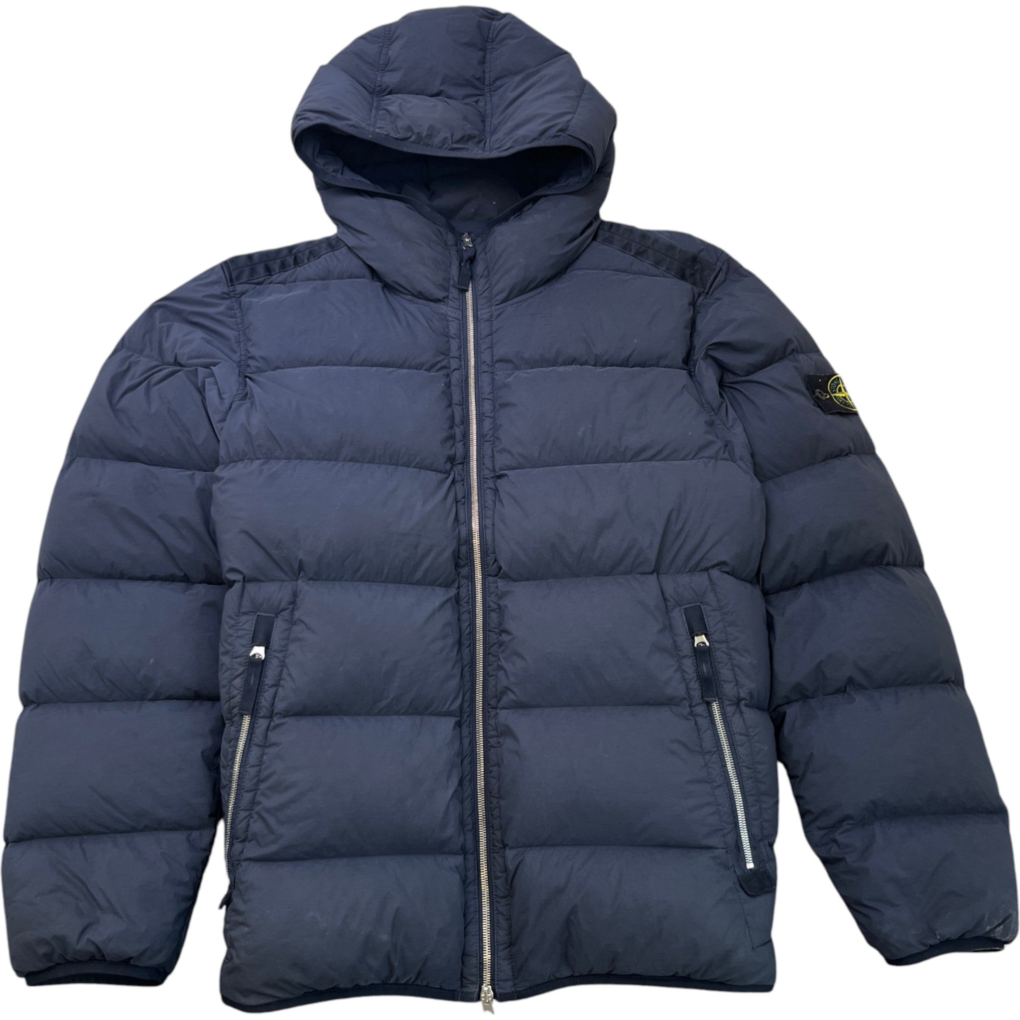 Men's Seamless Tunnel Nylon Down Jacket Navy Size XL