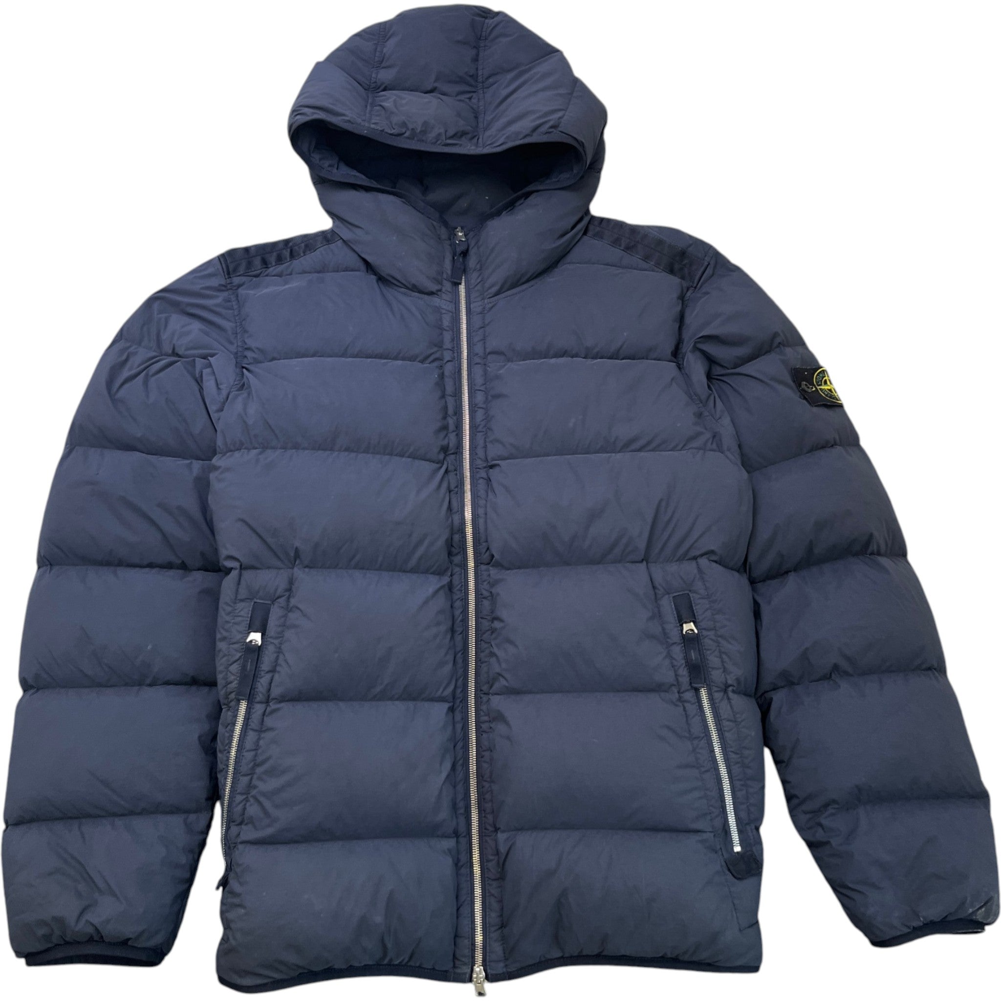 Men's Seamless Tunnel Nylon Down Jacket Navy Size XL