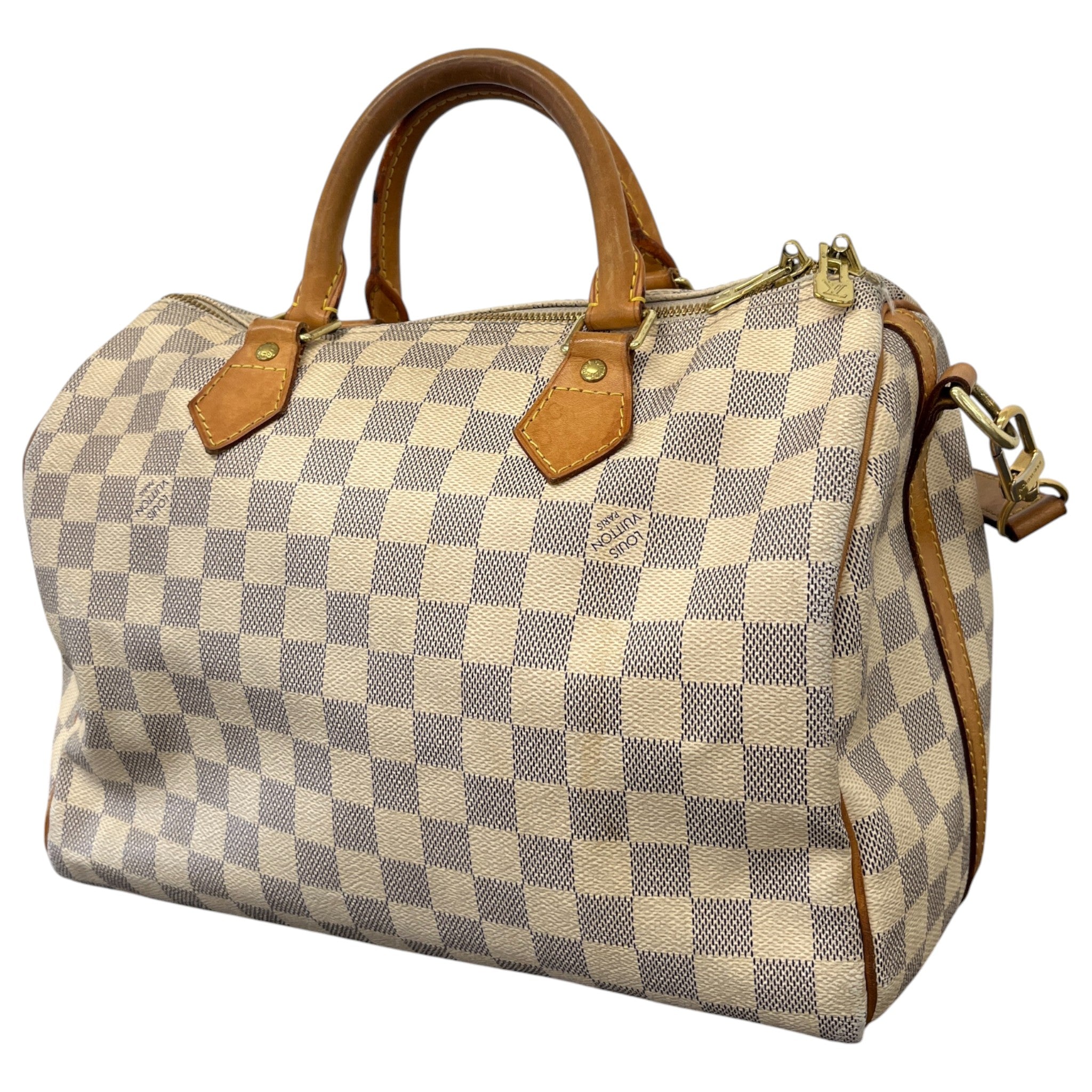 Women's Damier Azur Speedy 30 Bandouliere Handbag White