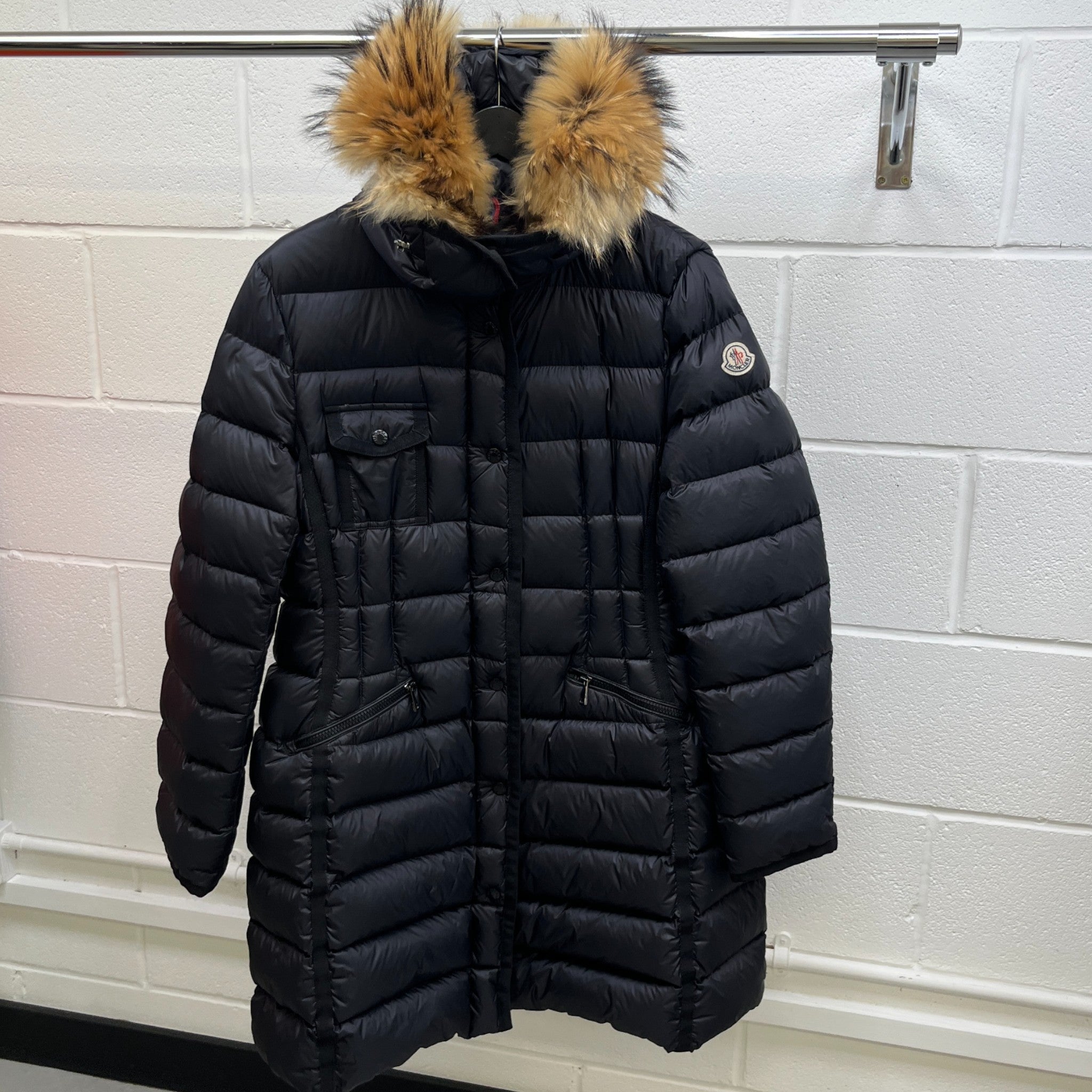 Women's Hermifur Long Size 6 / Uk 20 Down Jacket Black Size XXL