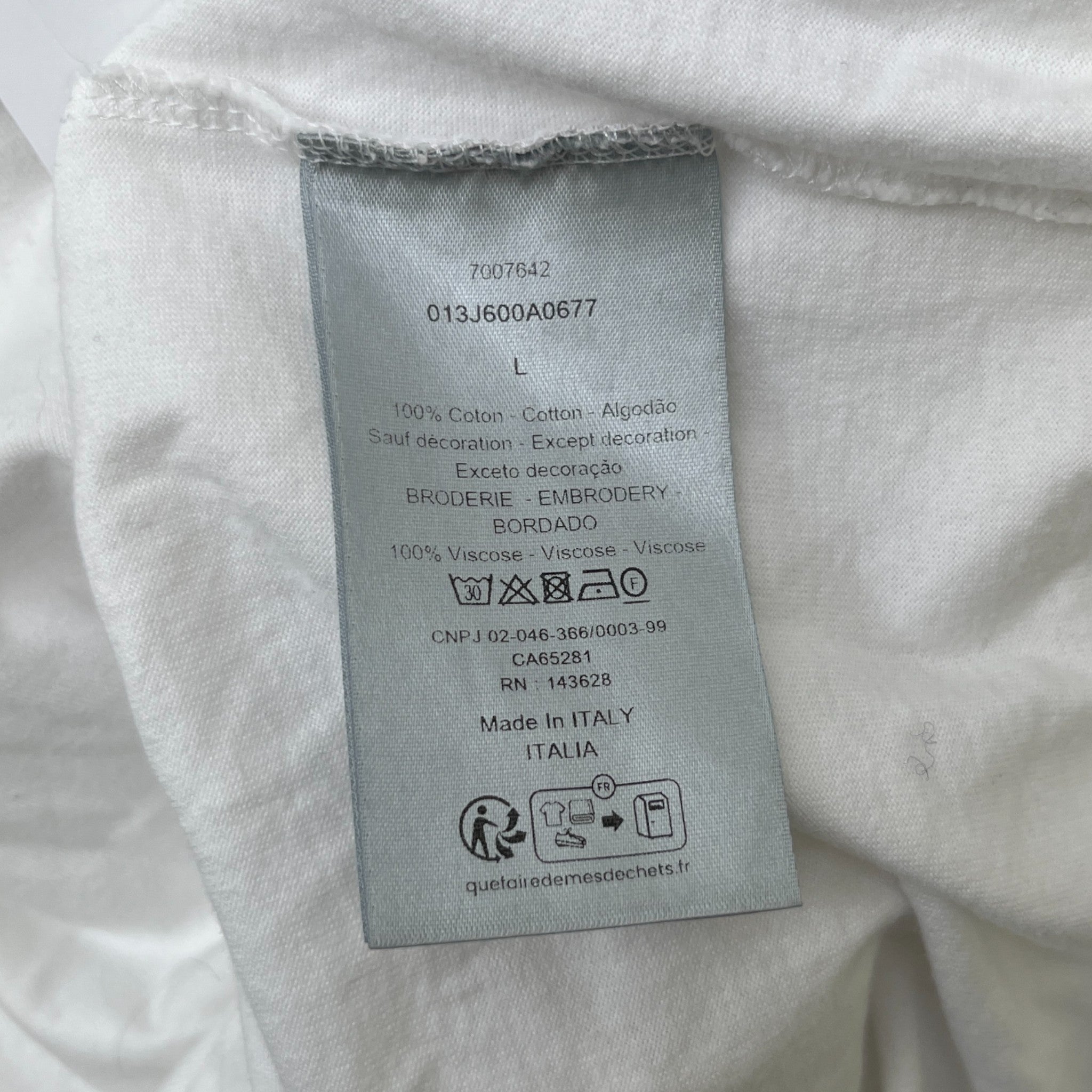 Men's Cd Icon Logo T-Shirt White Size L