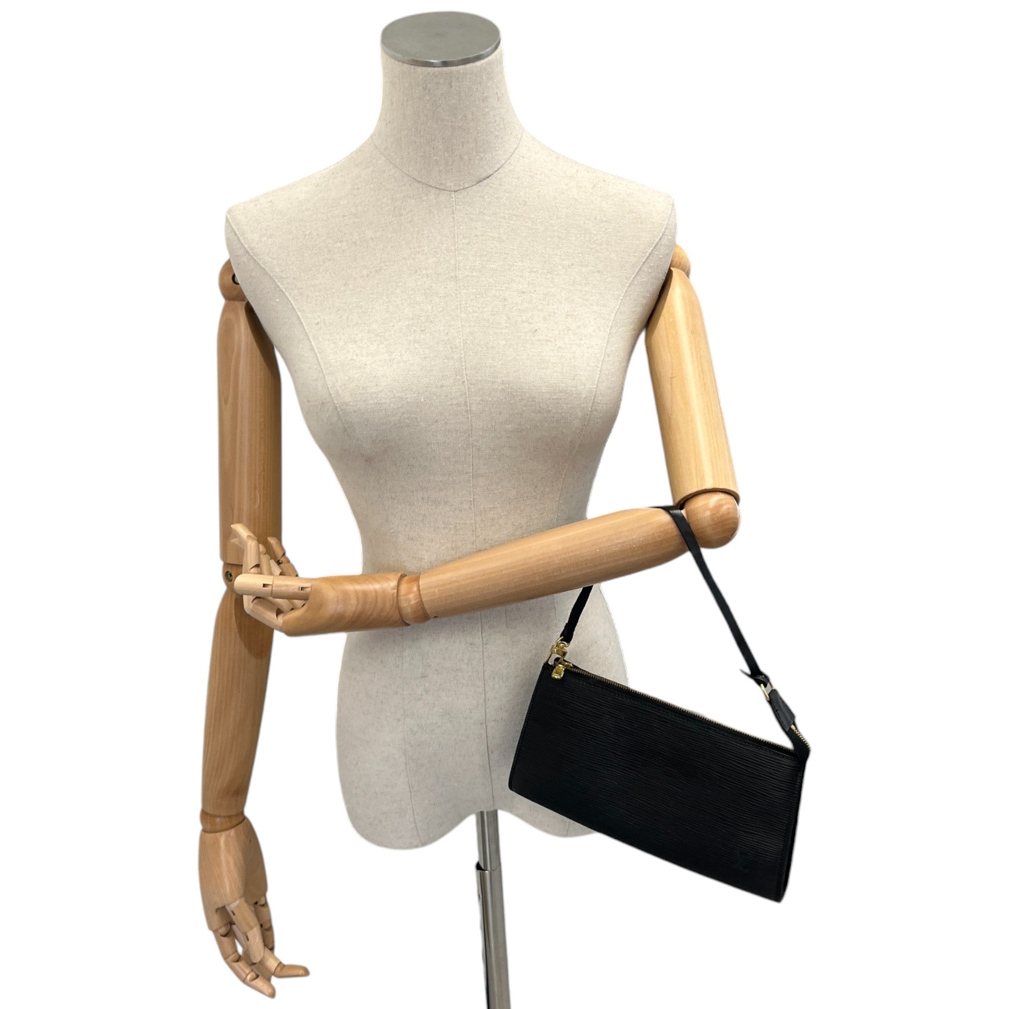 Women's Epi Pochette Accessories Handbag Black