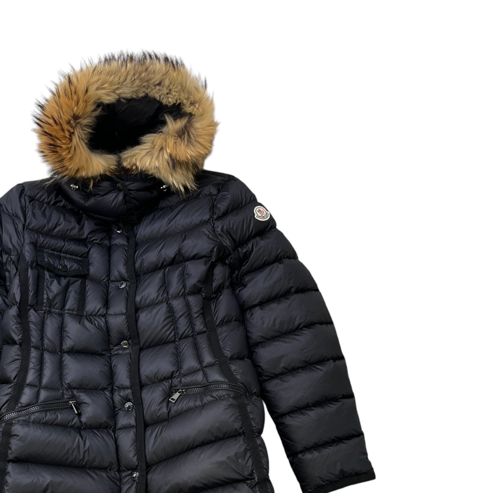 Women's Hermifur Long Size 6 / Uk 20 Down Jacket Black Size XXL