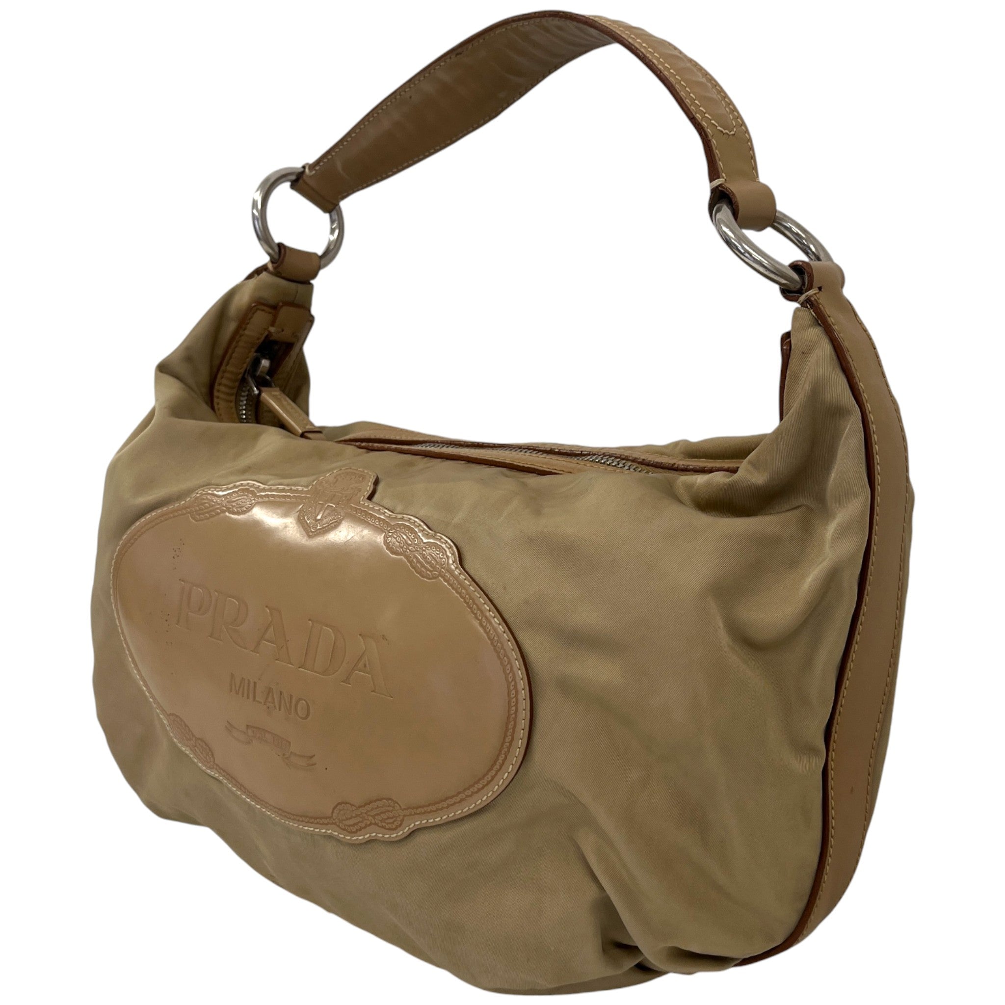 Women's Tessuto Nylon Hobo Handbag Beige