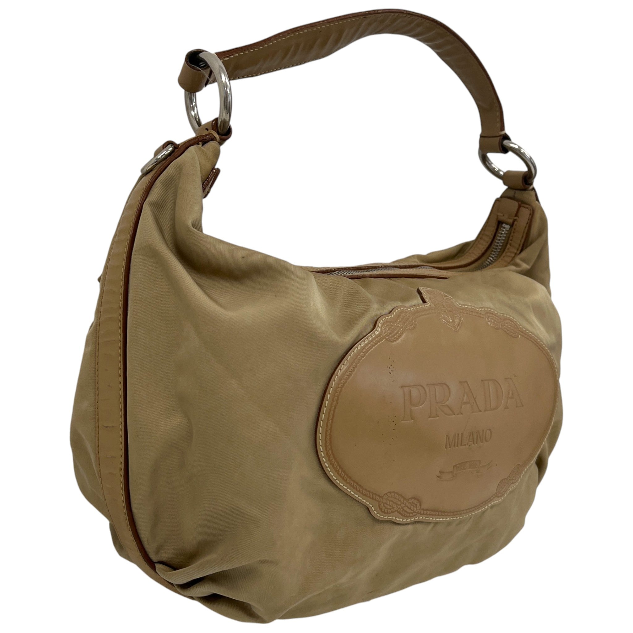 Women's Tessuto Nylon Hobo Handbag Beige