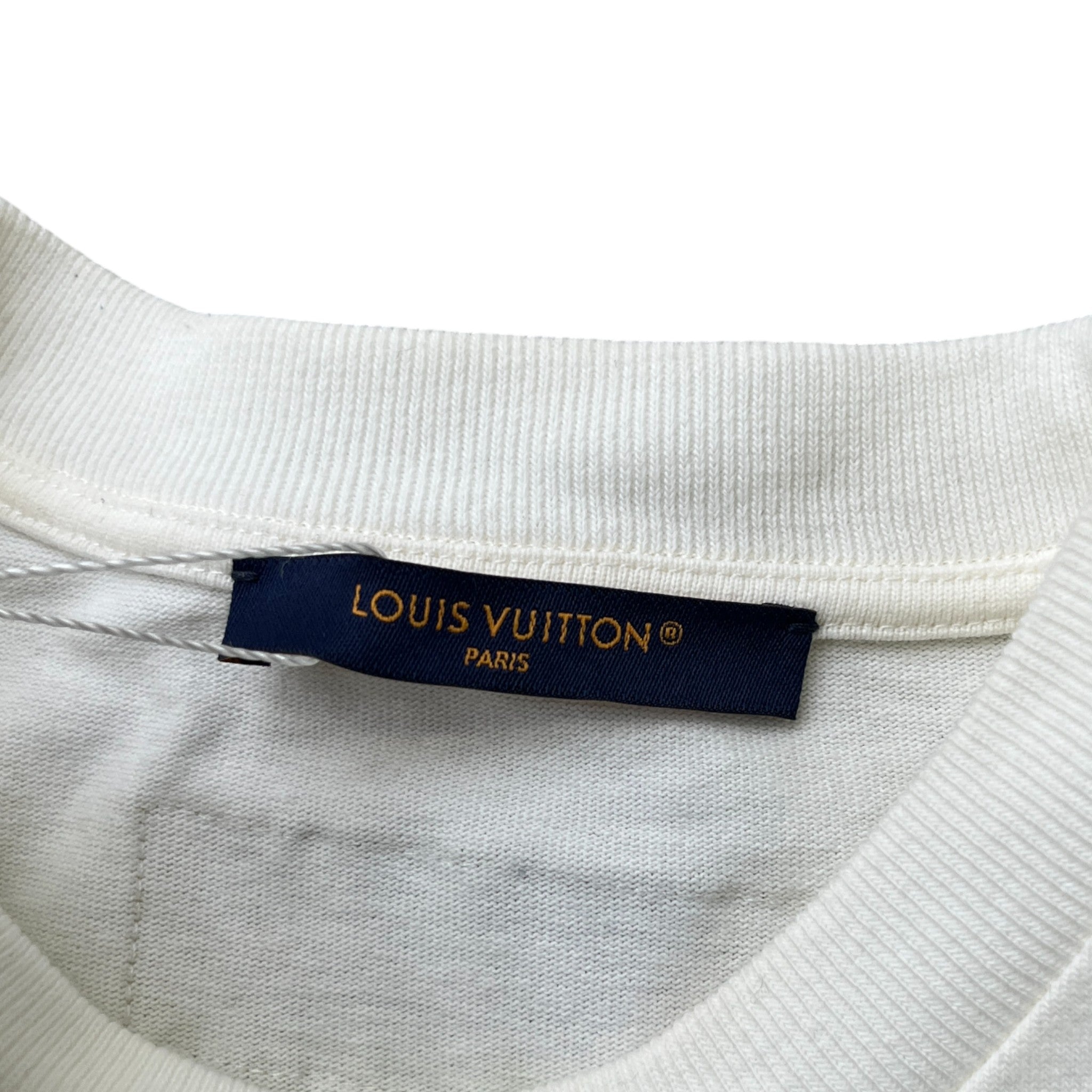 Men's Lv Spread Embroidery T-Shirt White Size XS