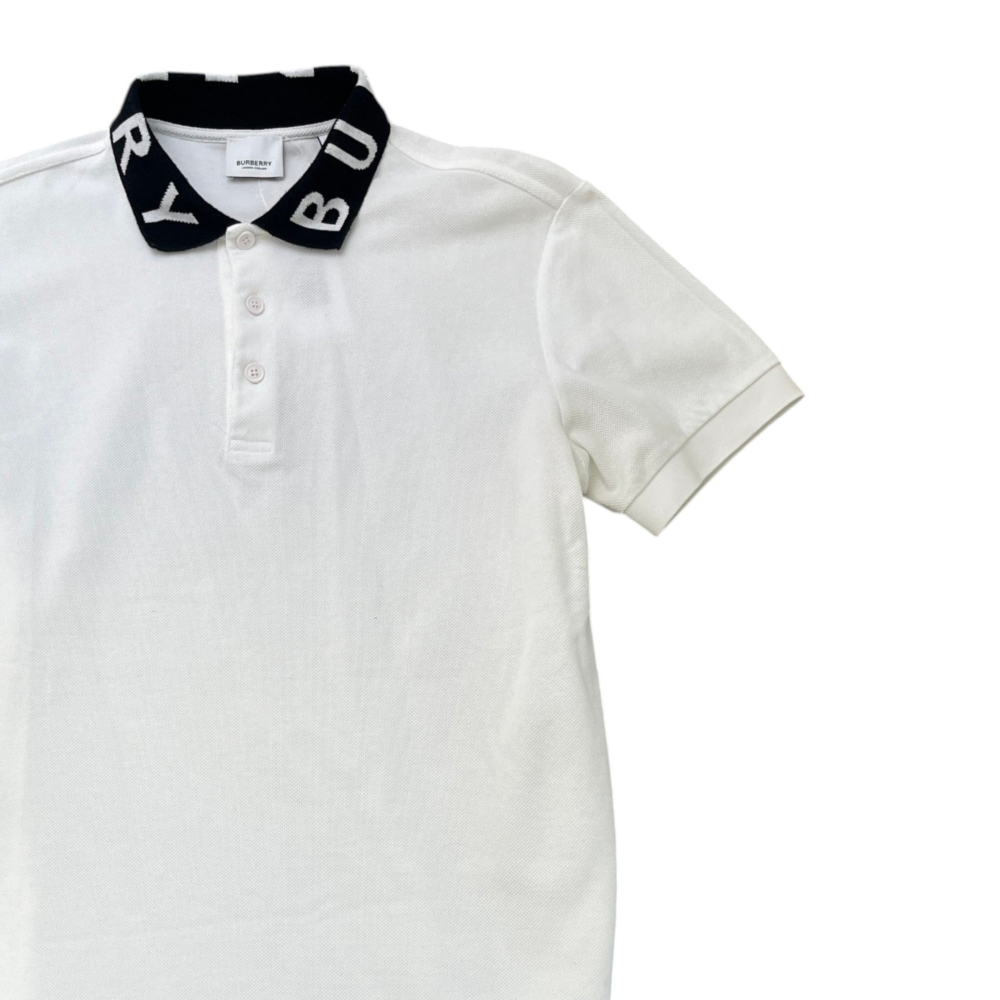 Men's Collar Logo Polo Shirt White Size S