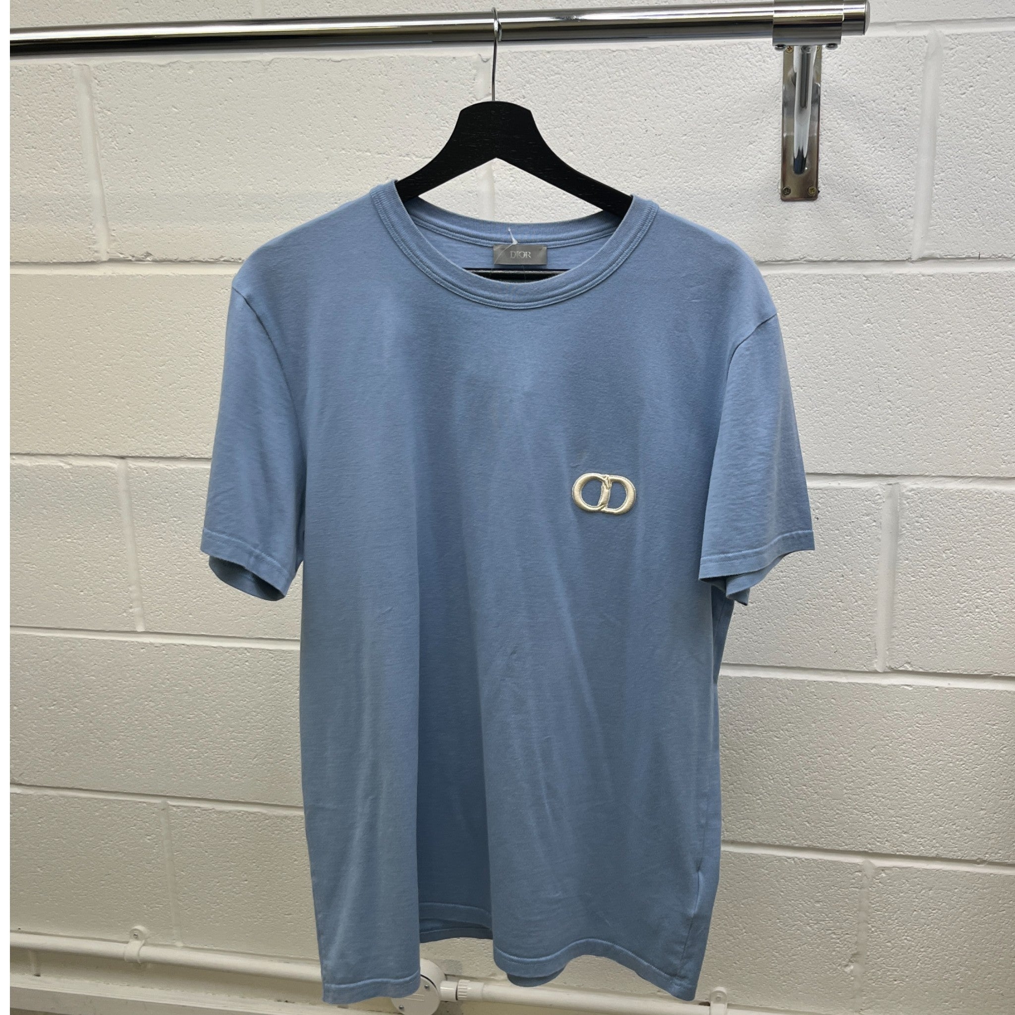 Men's Embroidered Cd Icon T-Shirt Blue Size L