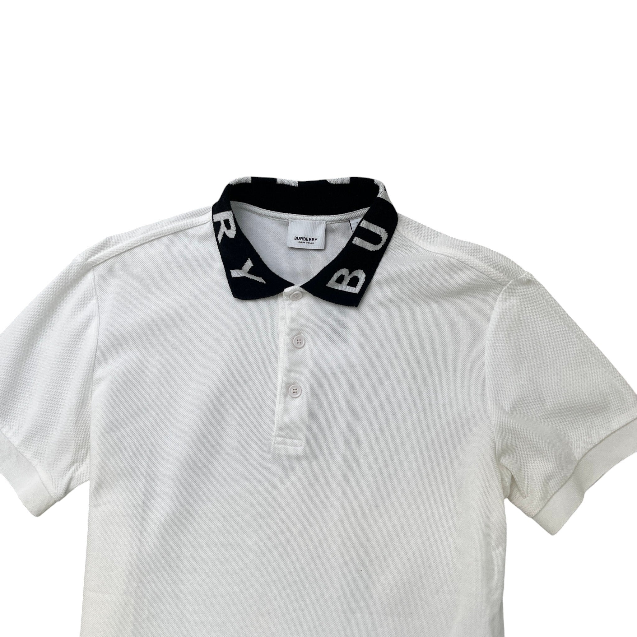 Men's Collar Logo Polo Shirt White Size S