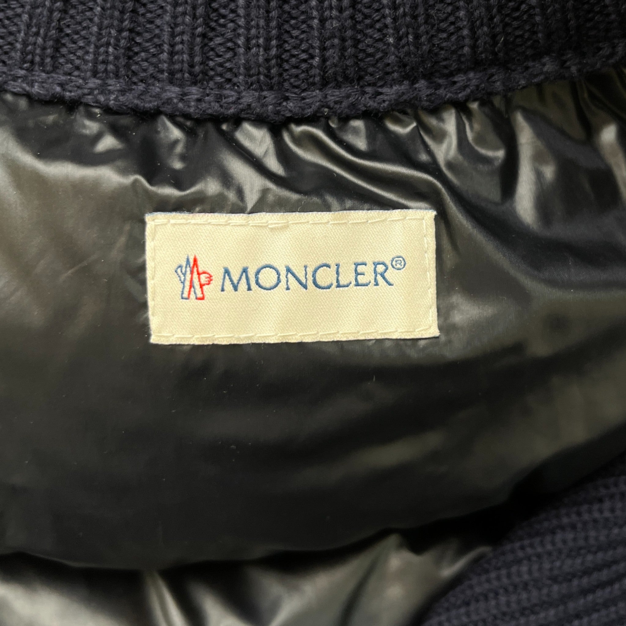 Men's Maglione Tricot Cardigan Down Jacket Navy Size M