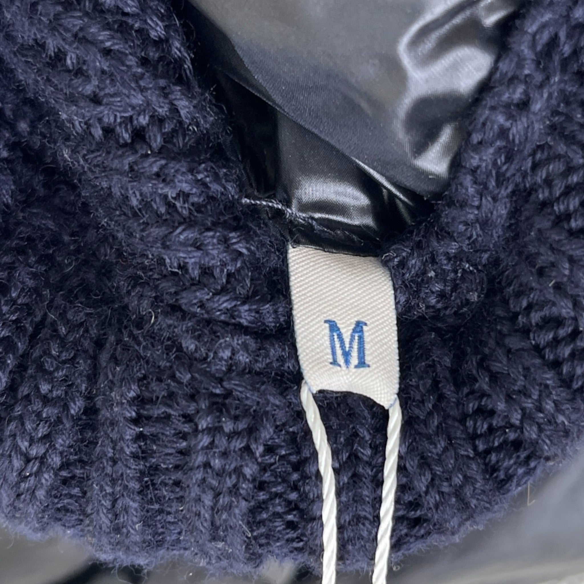 Men's Maglione Tricot Cardigan Down Jacket Navy Size M