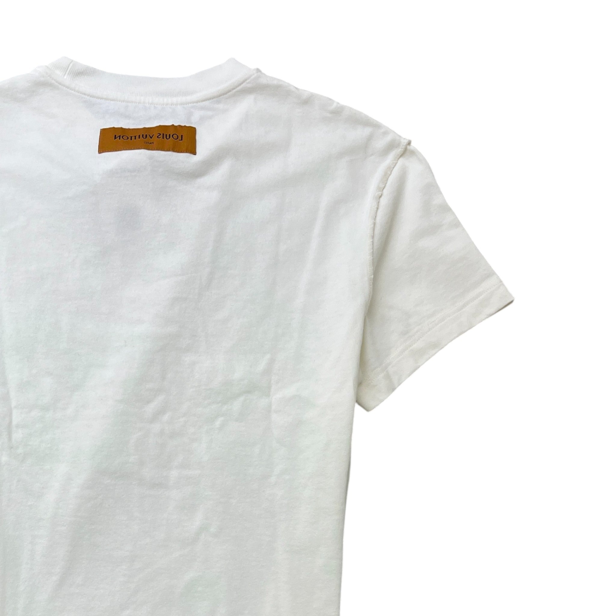 Men's Lv Spread Embroidery T-Shirt White Size XS