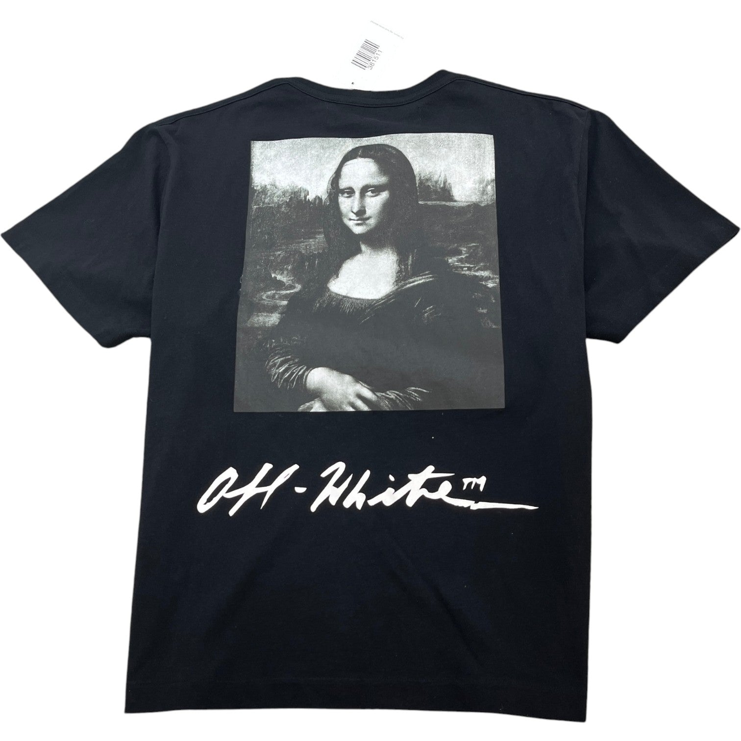 Men's Mona Lisa Print T-Shirt Black Size S