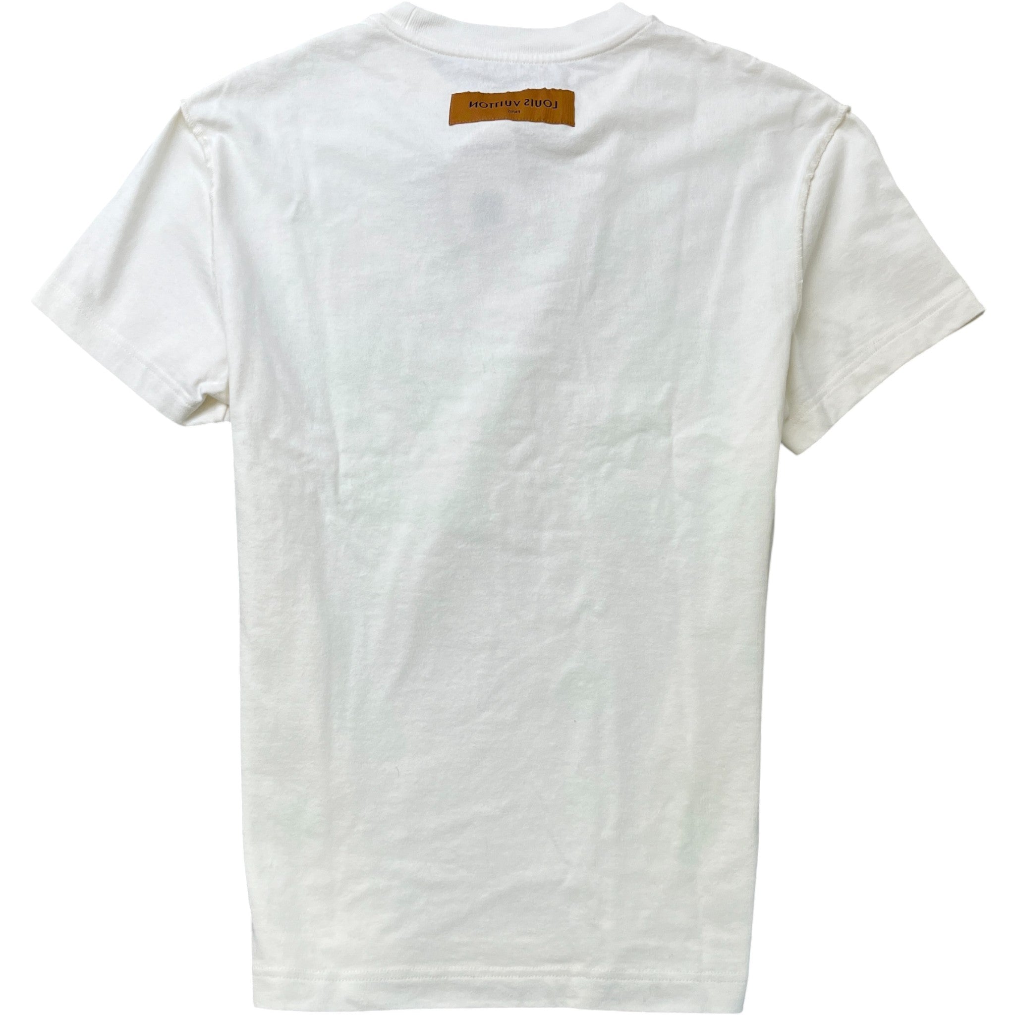 Men's Lv Spread Embroidery T-Shirt White Size XS