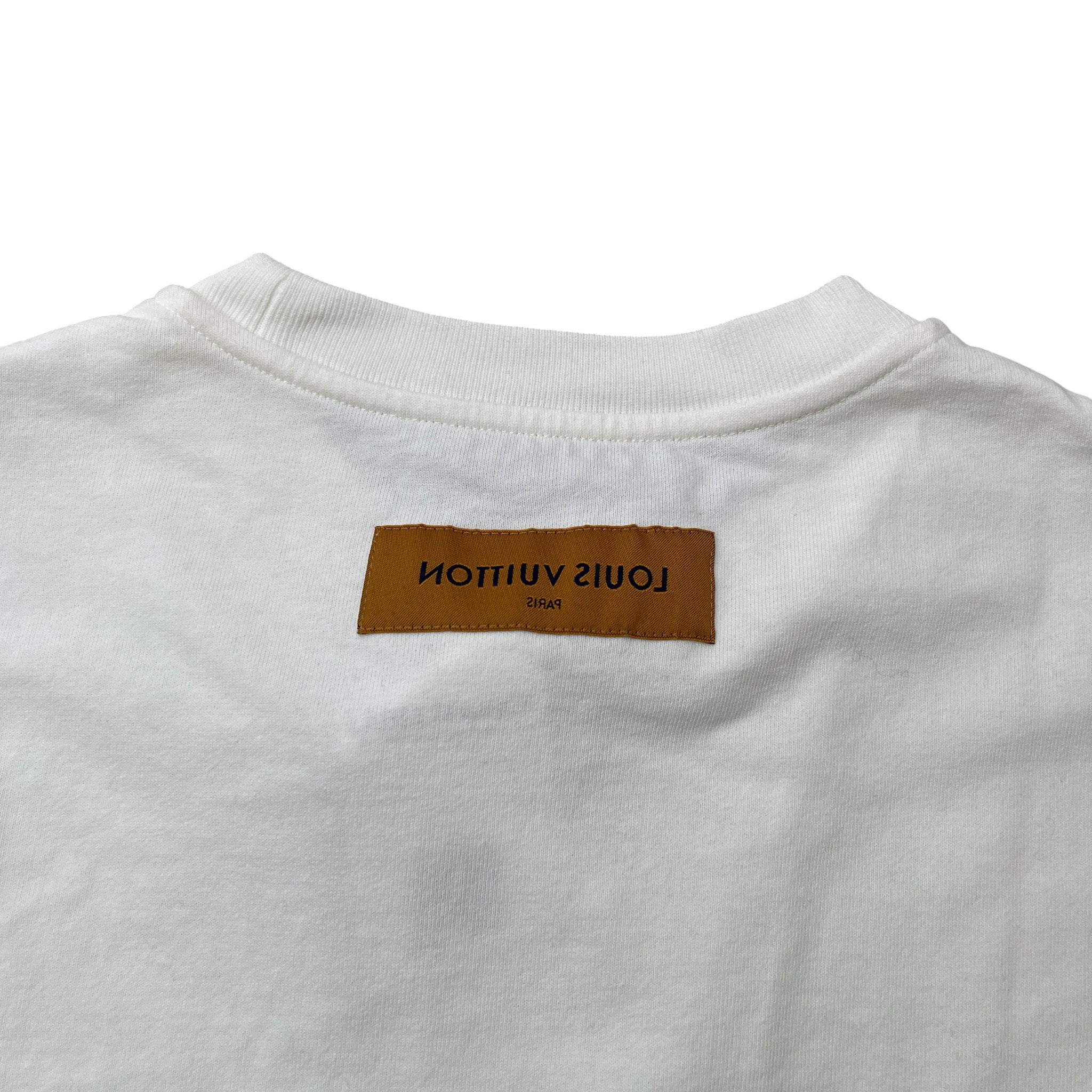 Men's Lv Spread Embroidery T-Shirt White Size XS