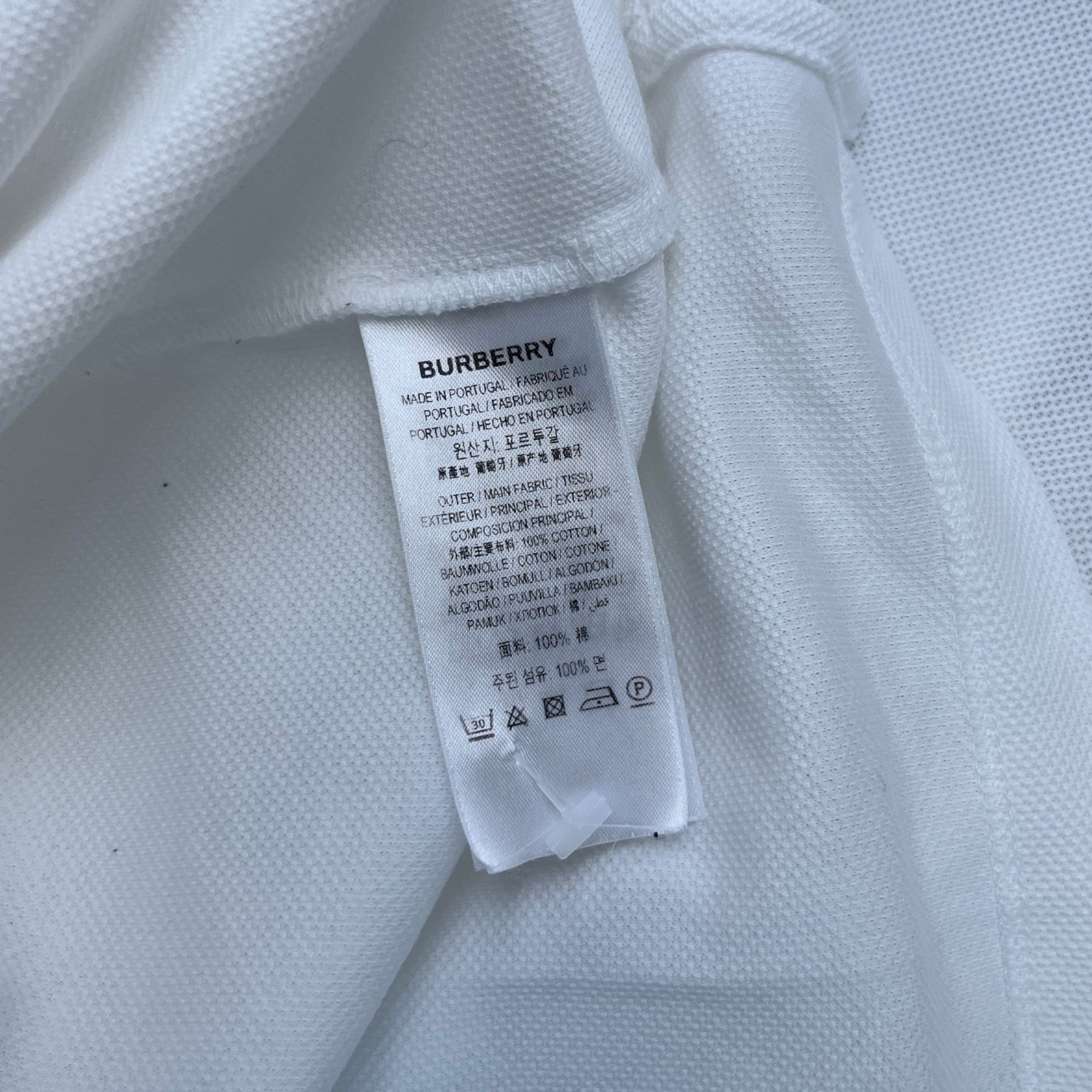 Men's Collar Logo Polo Shirt White Size S