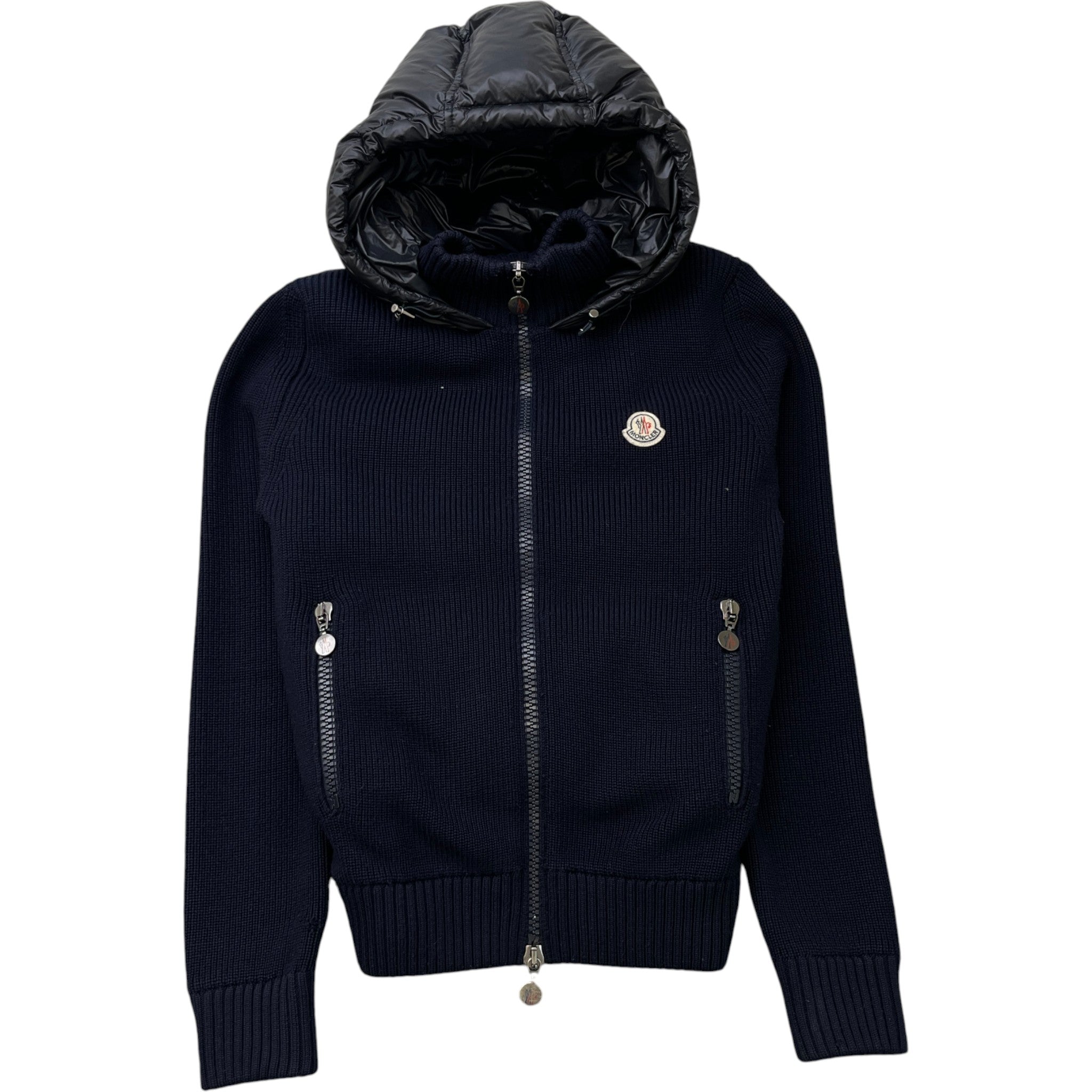 Men's Maglione Tricot Cardigan Down Jacket Navy Size M