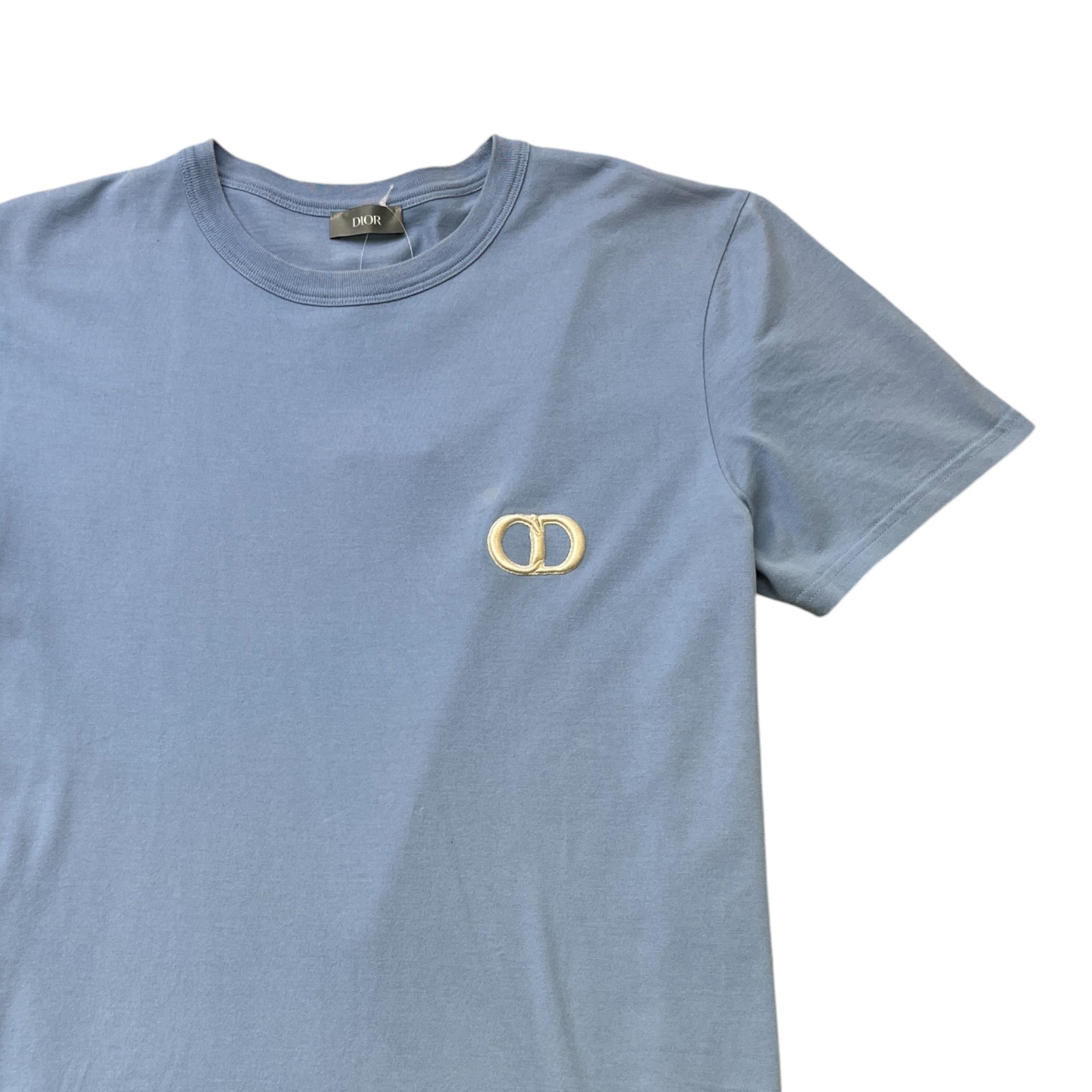 Men's Embroidered Cd Icon T-Shirt Blue Size L