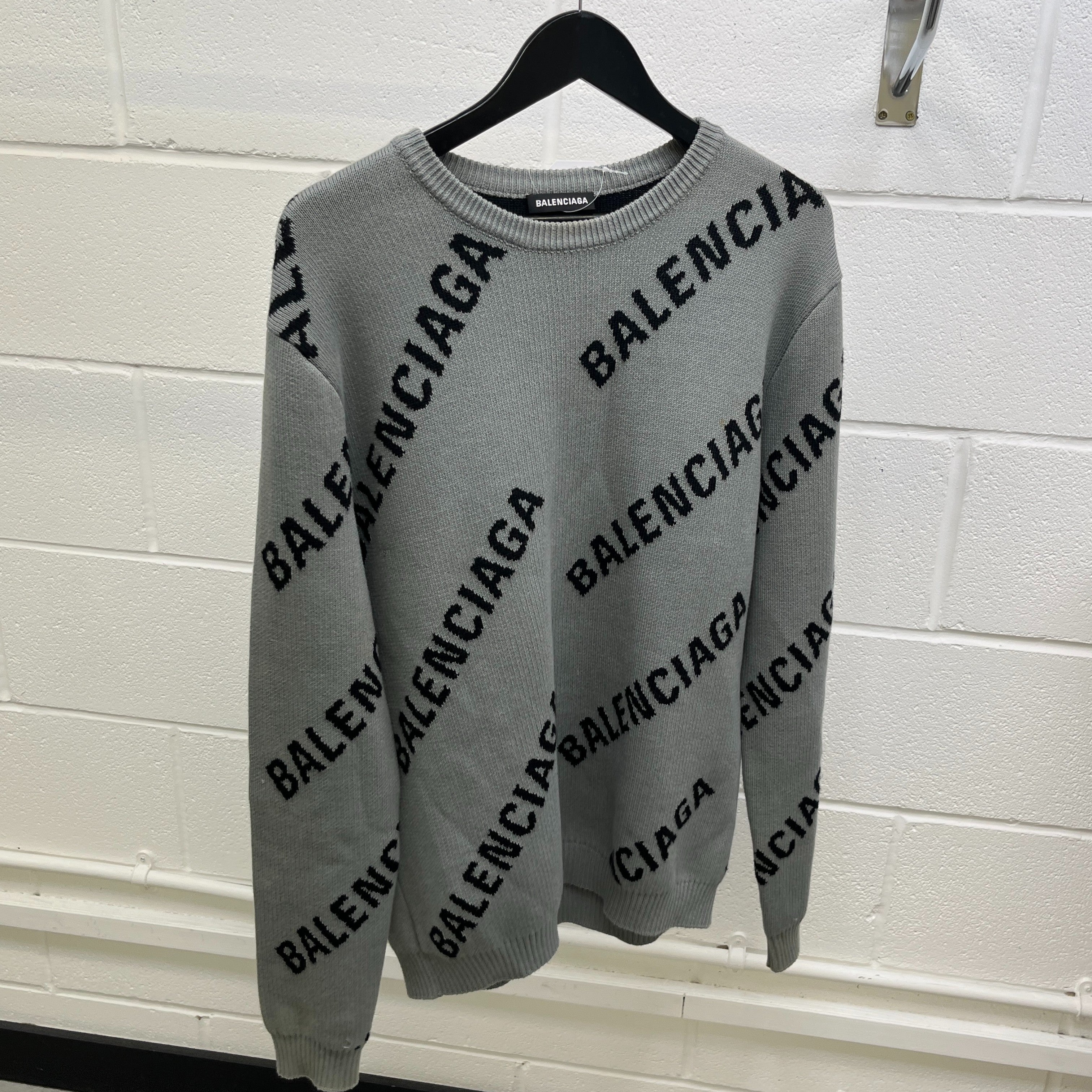 Men's All-Over Logo Sweatshirt Grey Size M