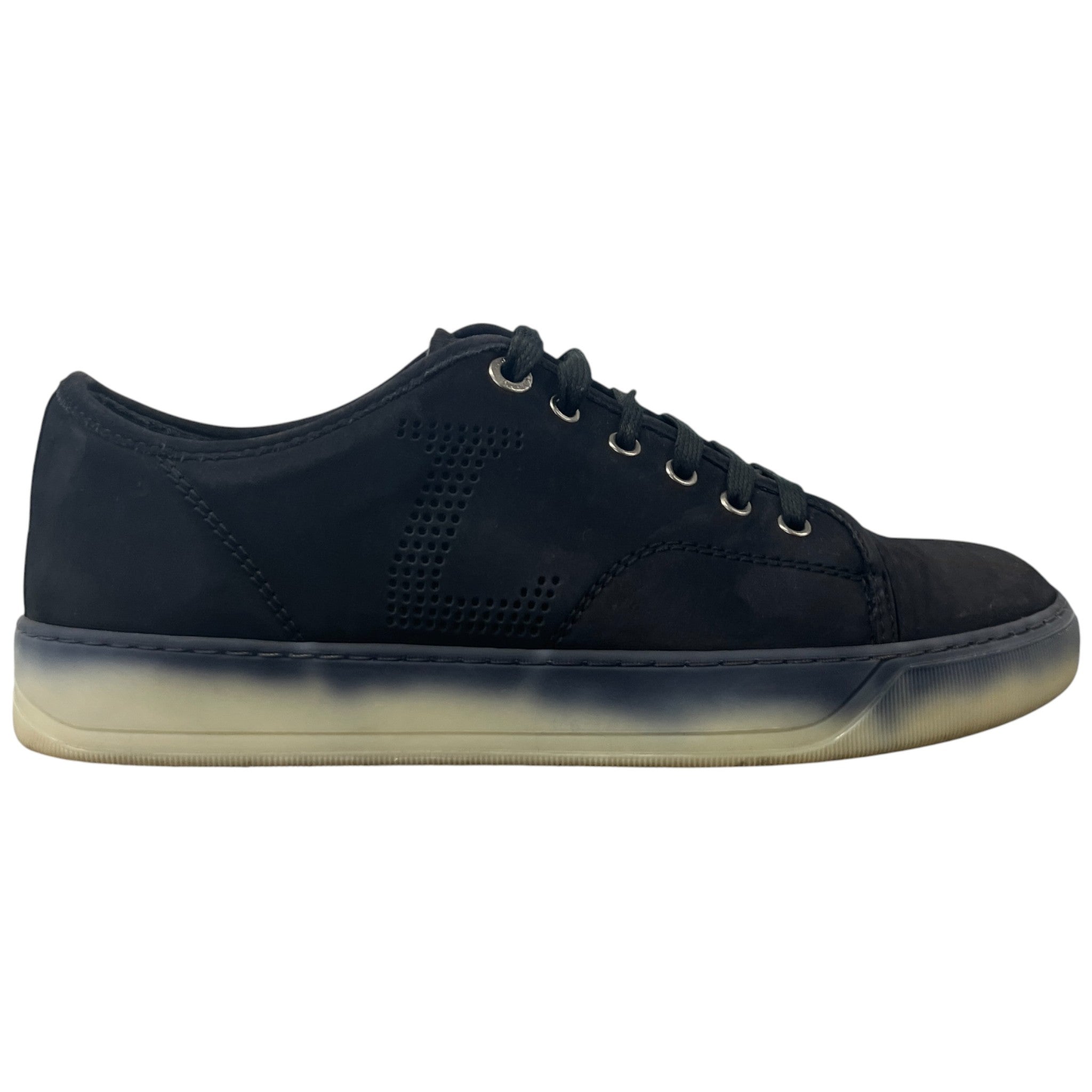 Men's Perforated Low Trainers Black Size EU 40 / UK 6