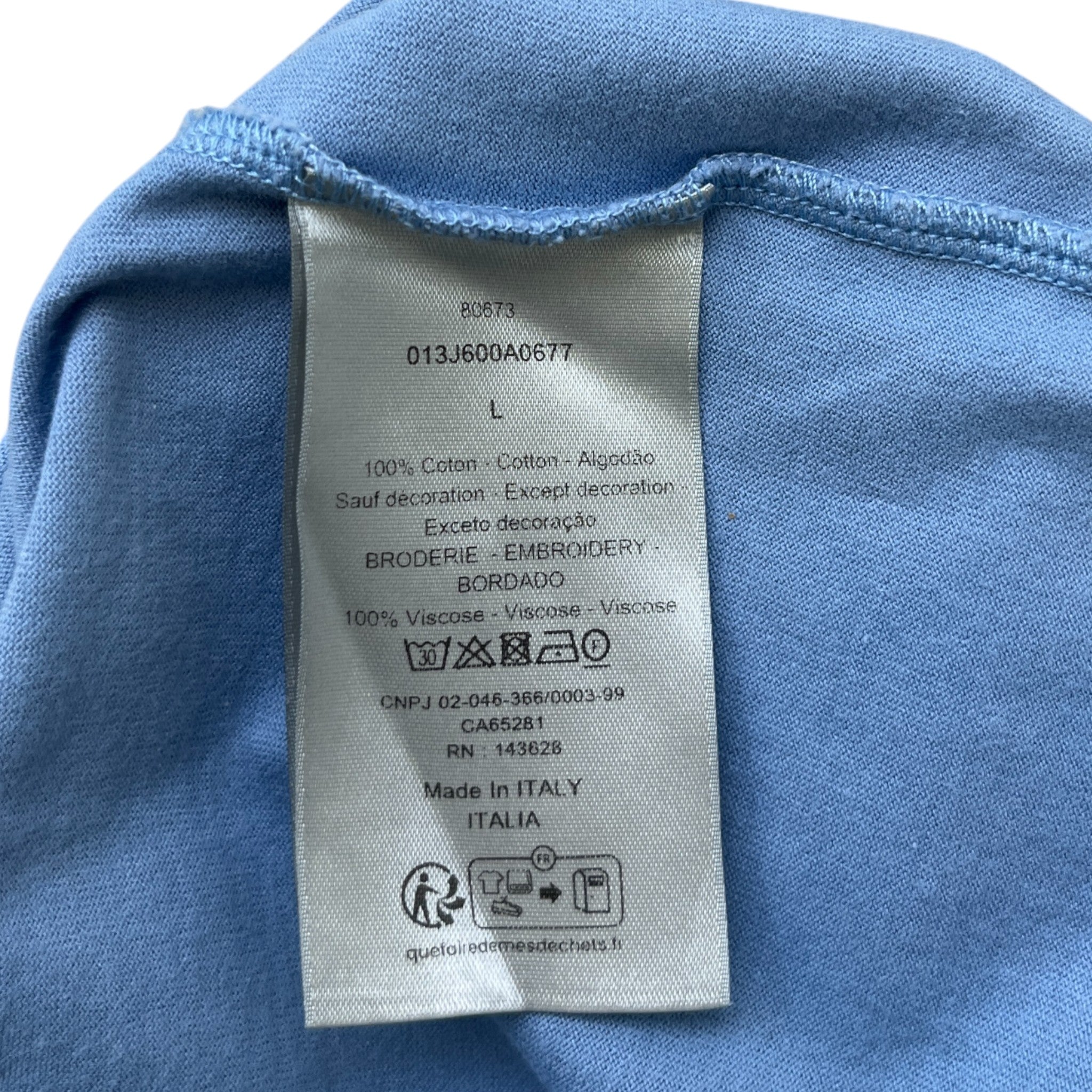 Men's Embroidered Cd Icon T-Shirt Blue Size L