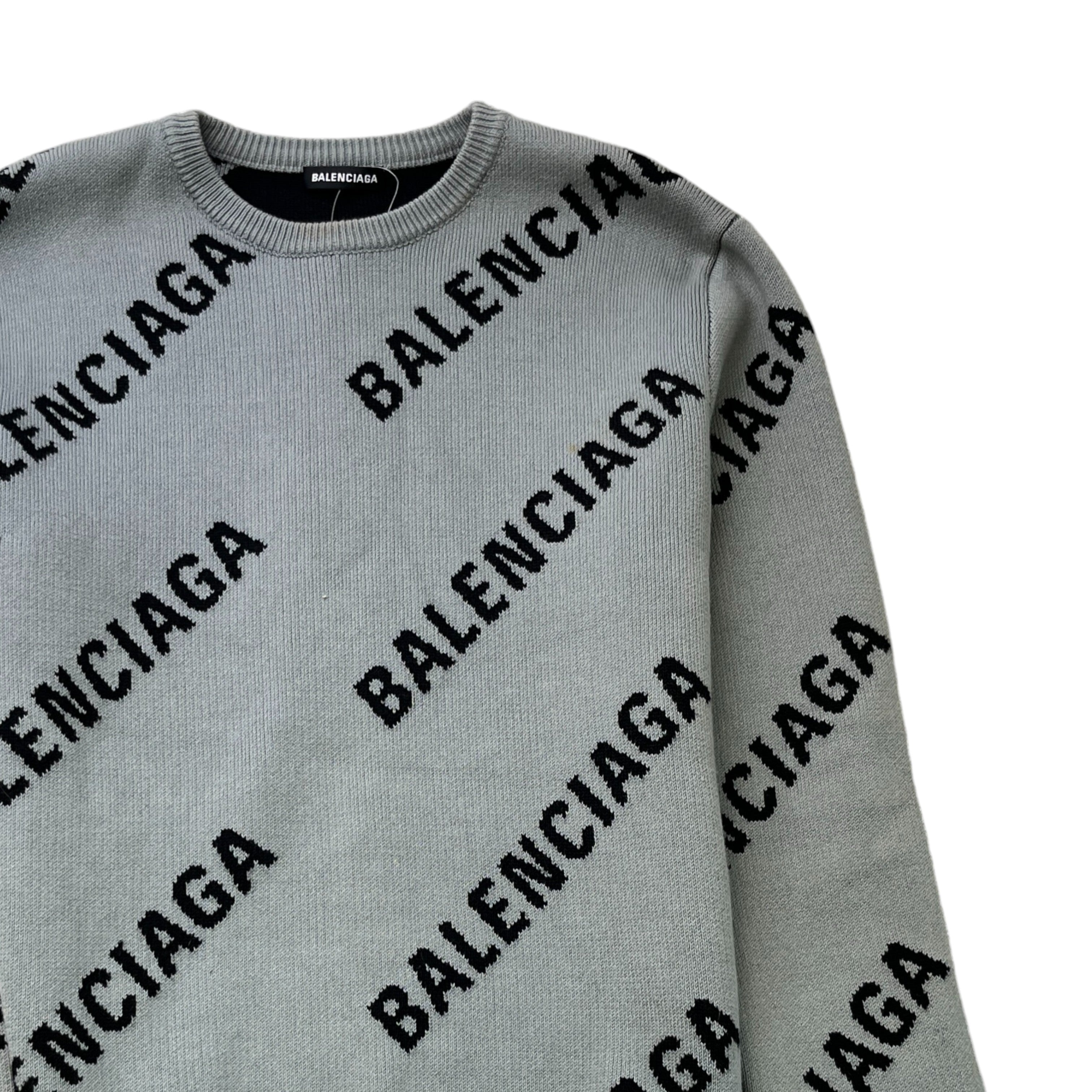 Men's All-Over Logo Sweatshirt Grey Size M