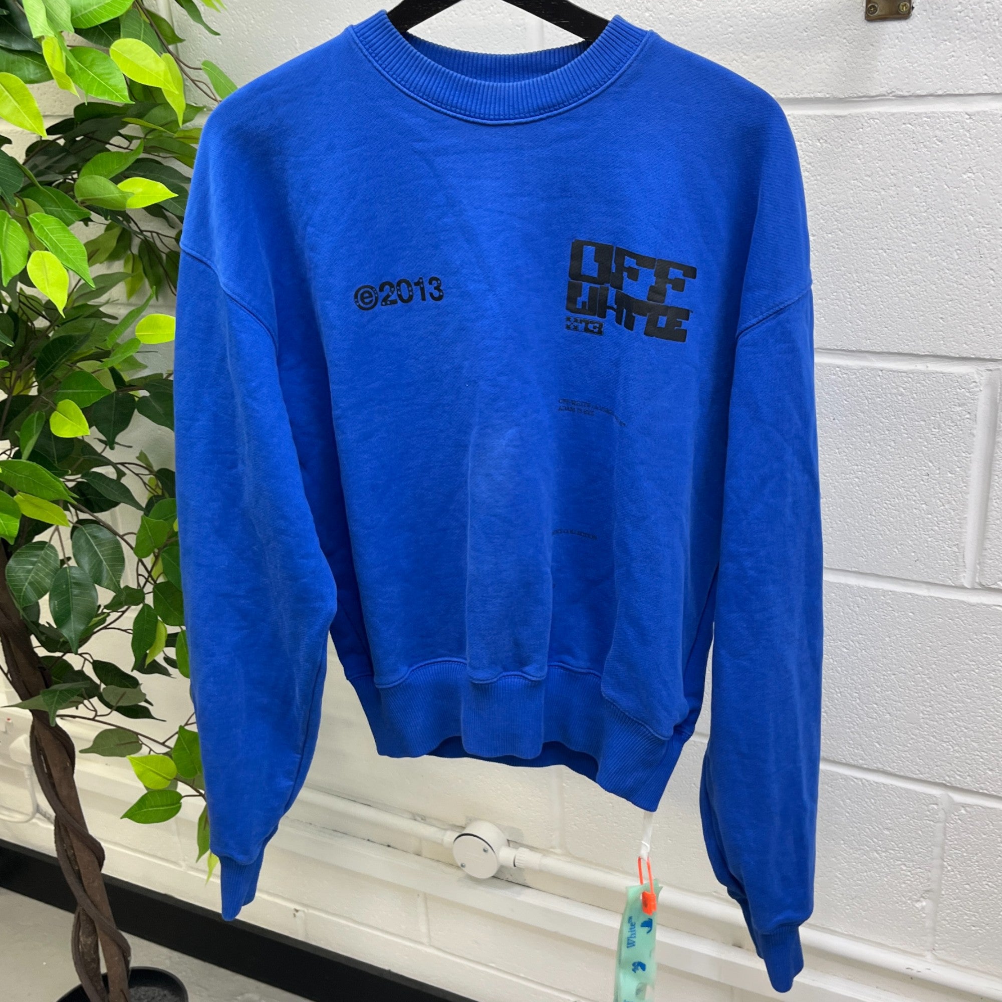 Men's Arrow Logo Print Sweatshirt Blue Size XS