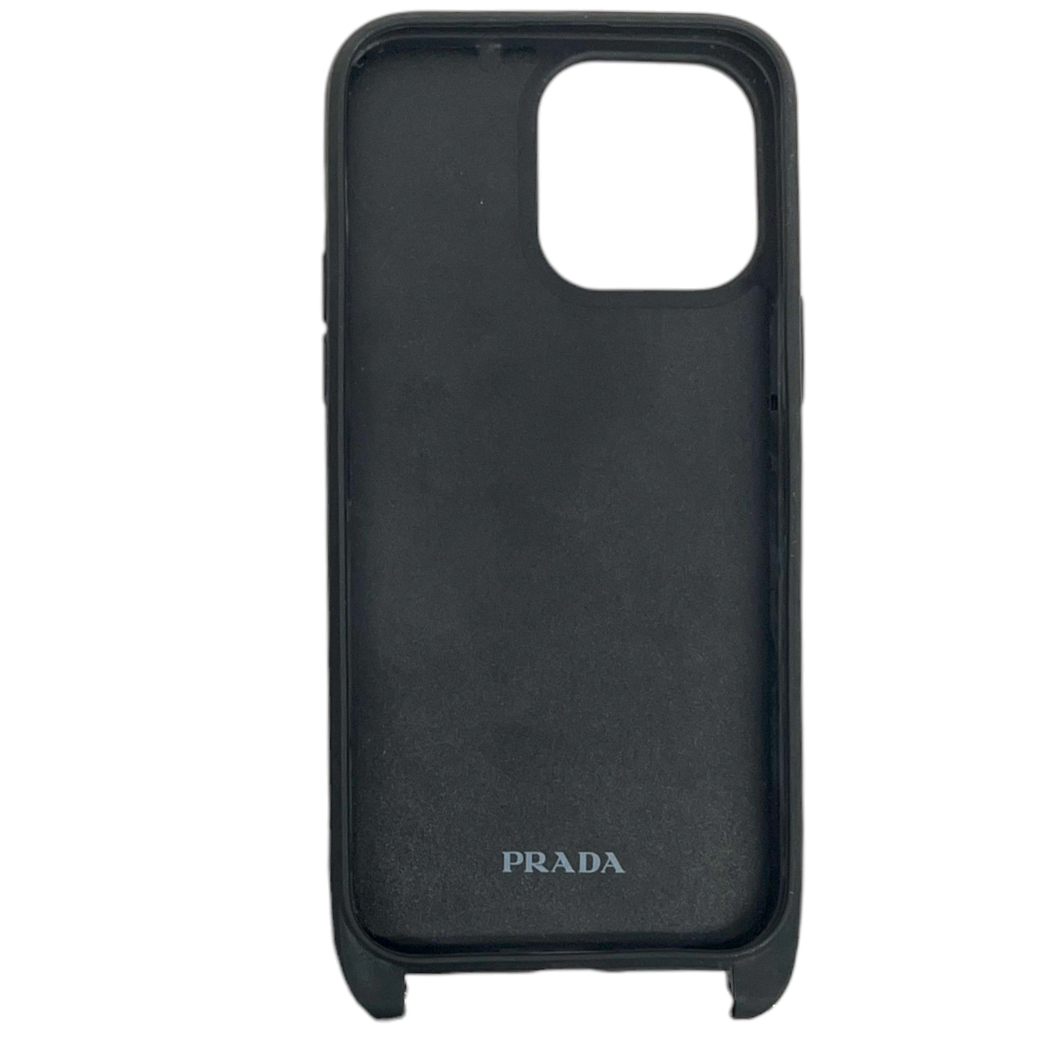 Men's Saffiano Detachable Strap Phone Case Black