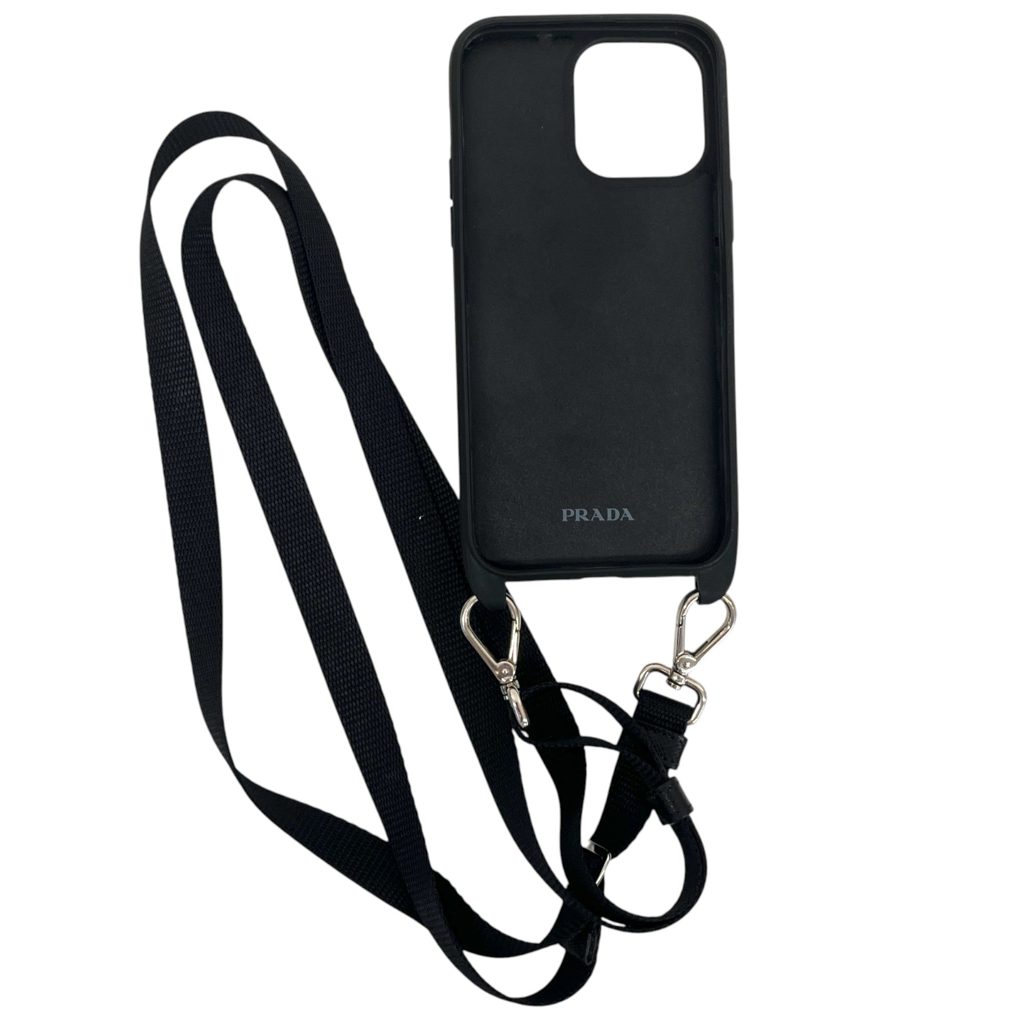 Men's Saffiano Detachable Strap Phone Case Black