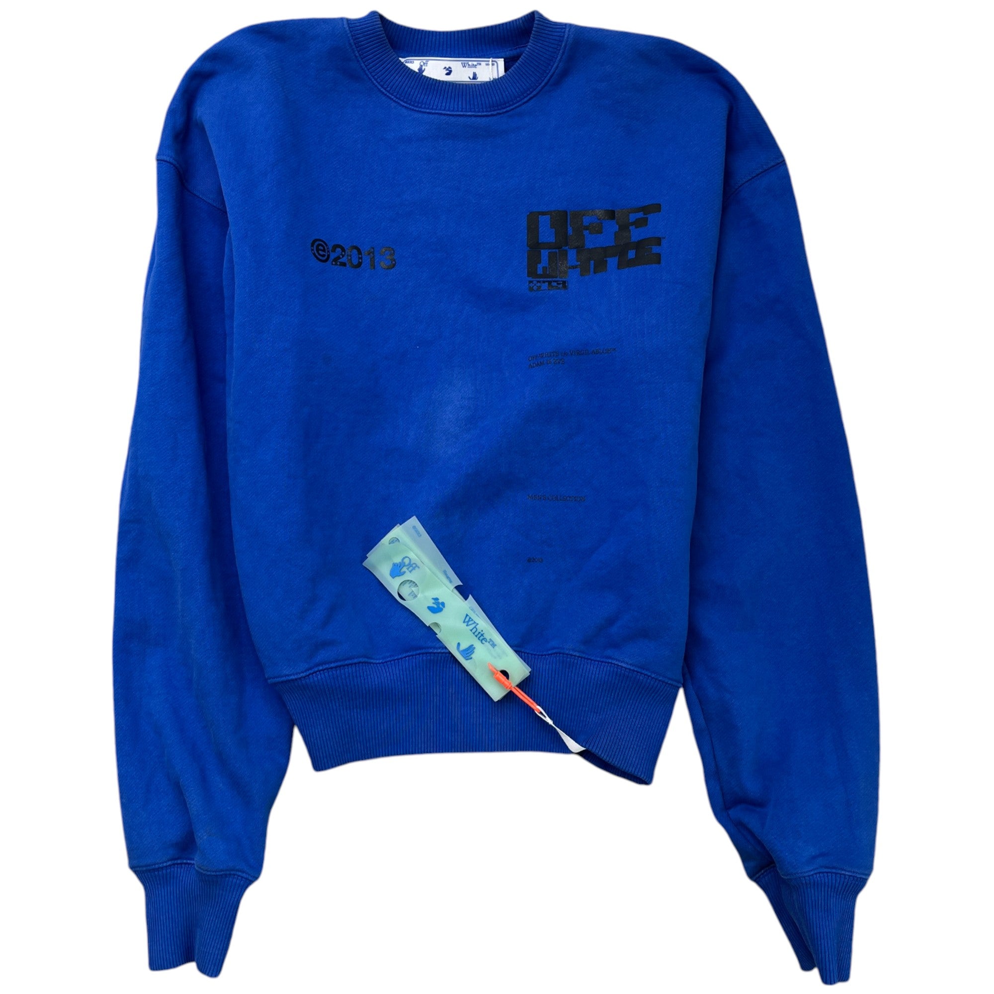 Men's Arrow Logo Print Sweatshirt Blue Size XS