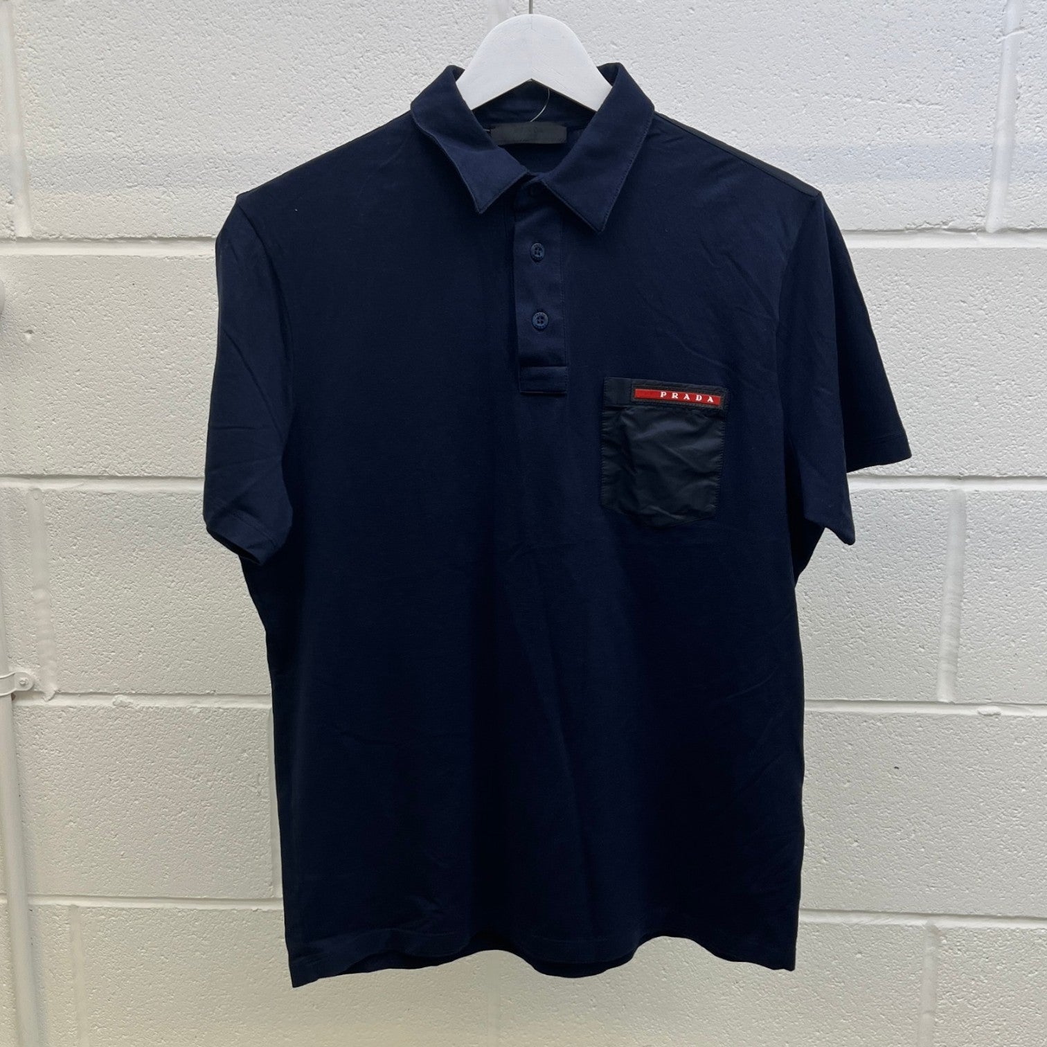 Men's Linear Rosa Polo Shirt Navy Size S