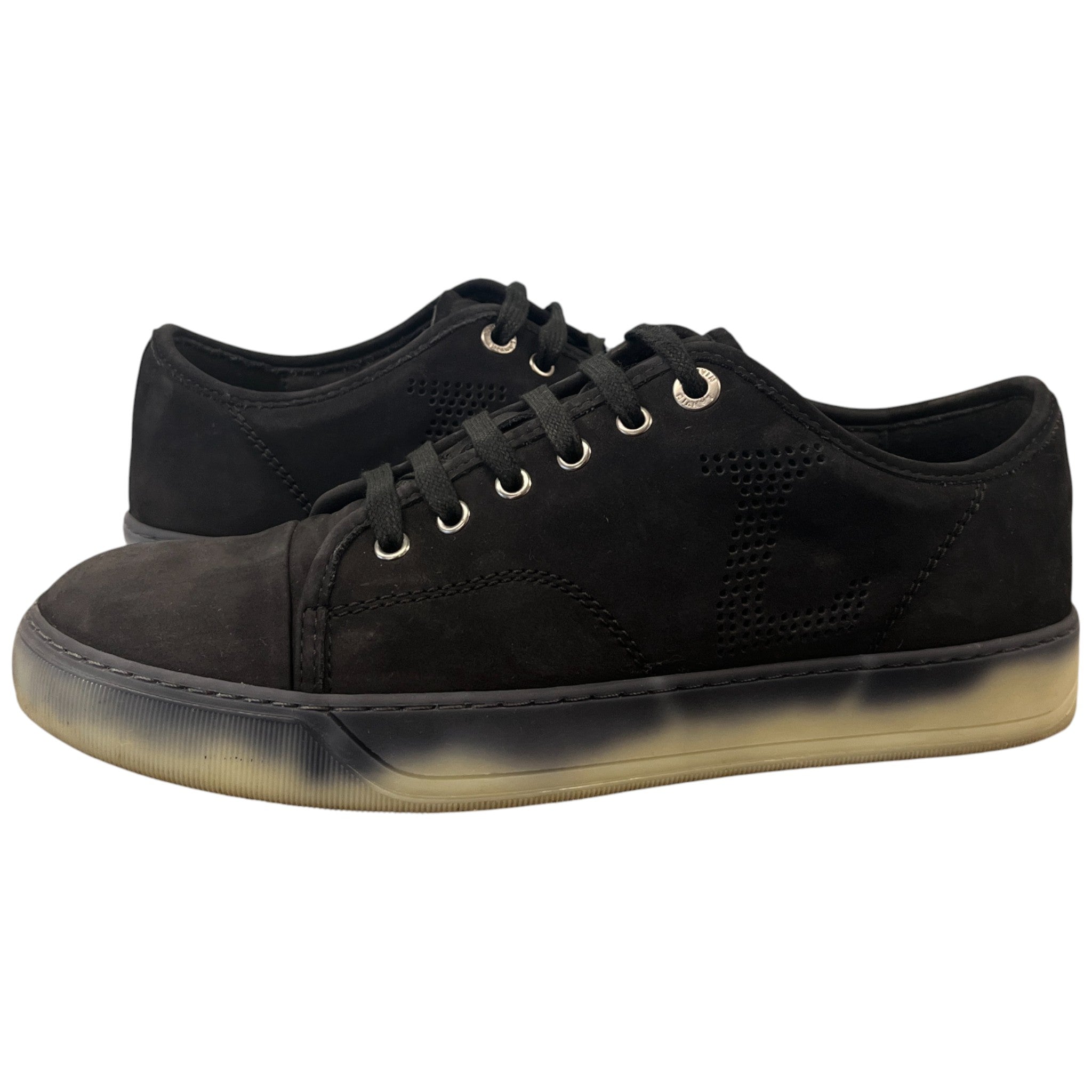 Men's Perforated Low Trainers Black Size EU 40 / UK 6