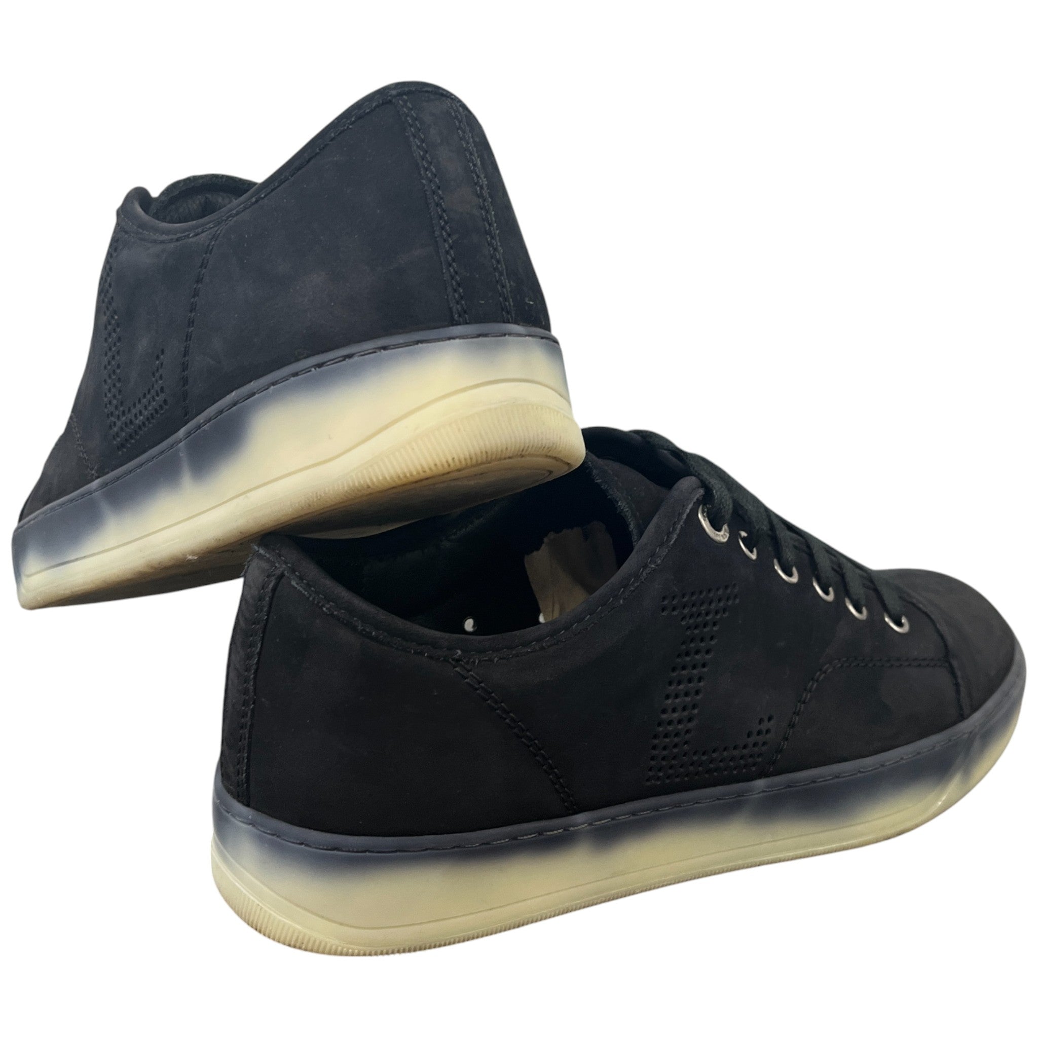 Men's Perforated Low Trainers Black Size EU 40 / UK 6