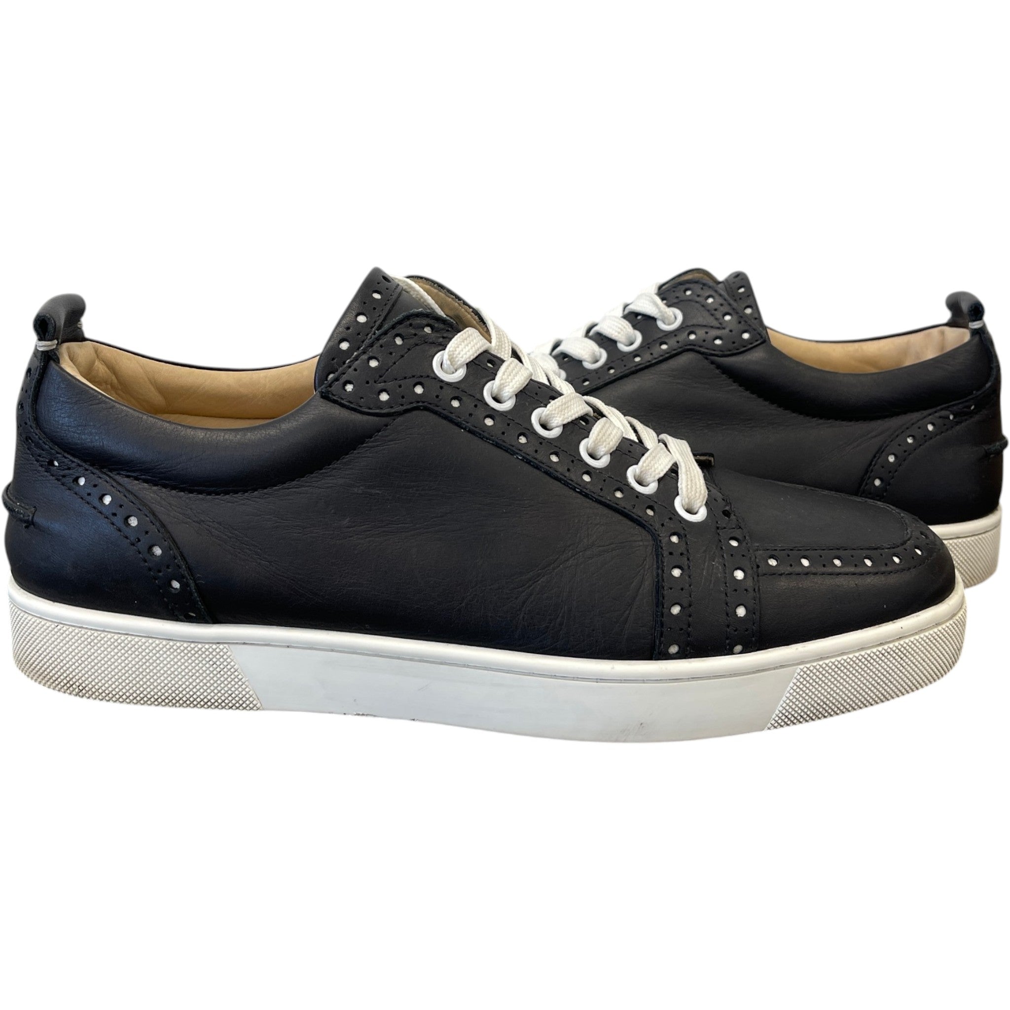 Men's Louis Junior Flat Low Trainers Black Size EU 42 / UK 8