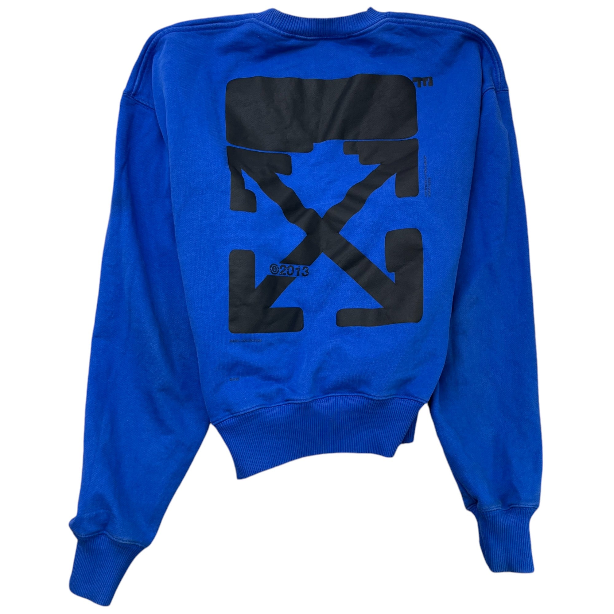Men's Arrow Logo Print Sweatshirt Blue Size XS