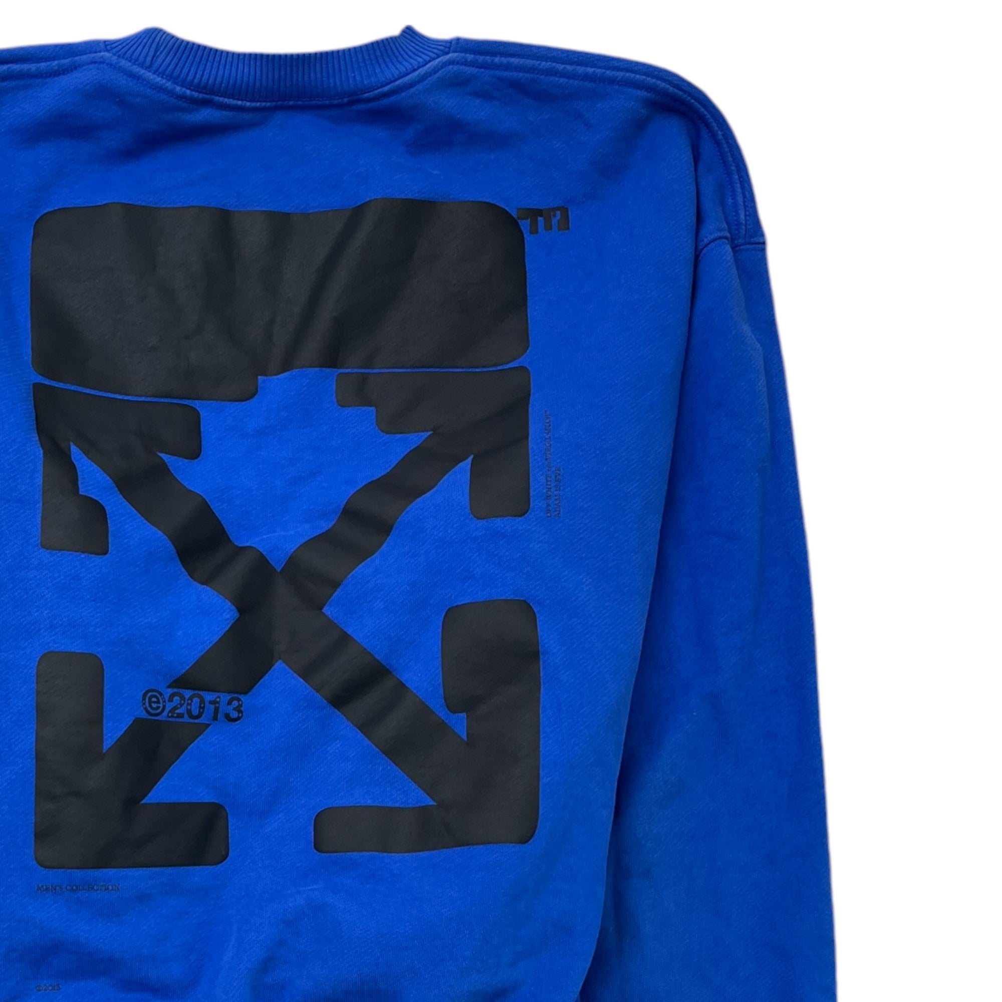 Men's Arrow Logo Print Sweatshirt Blue Size XS