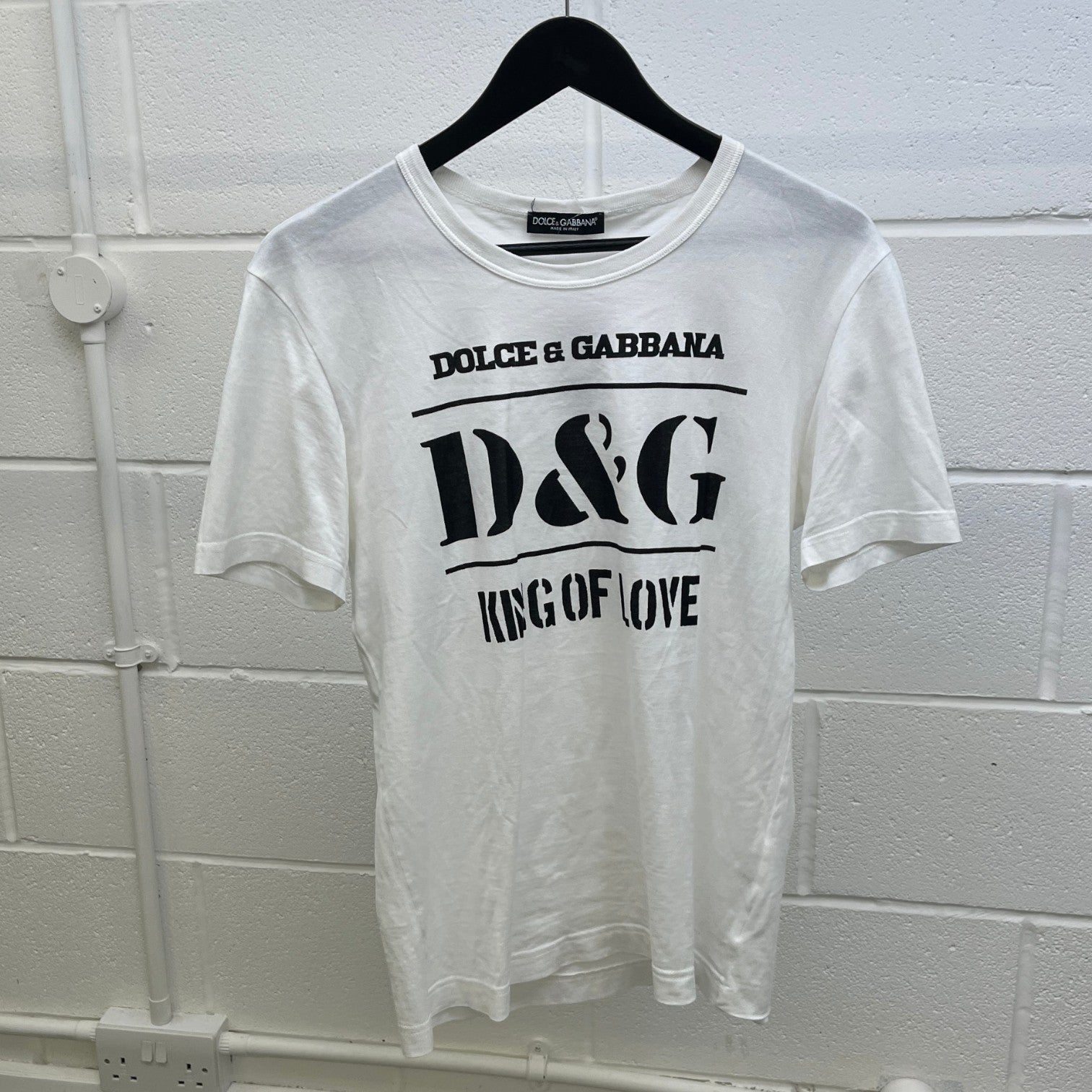 Men's King Of Love Logo T-Shirt White Size IT 44 / UK XS