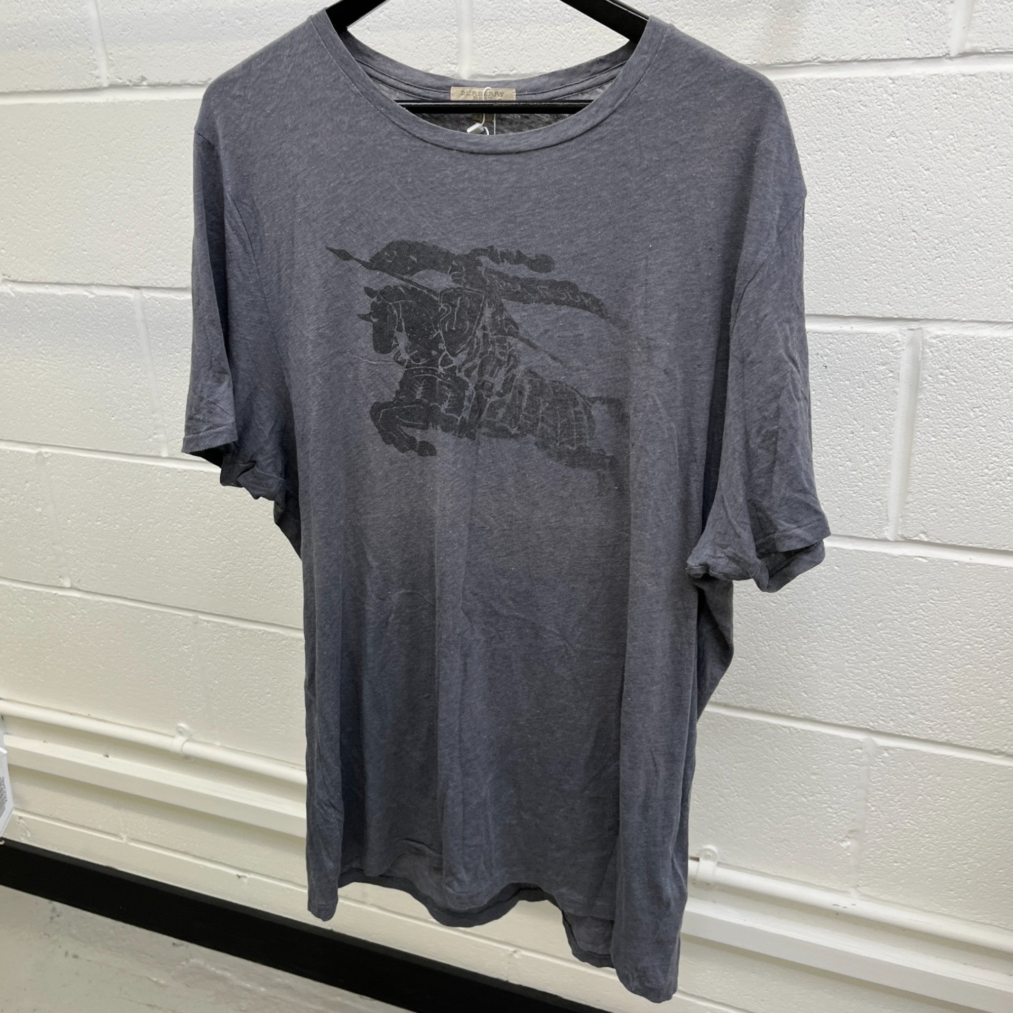 Men's Logo Print T-Shirt Blue Size XXL