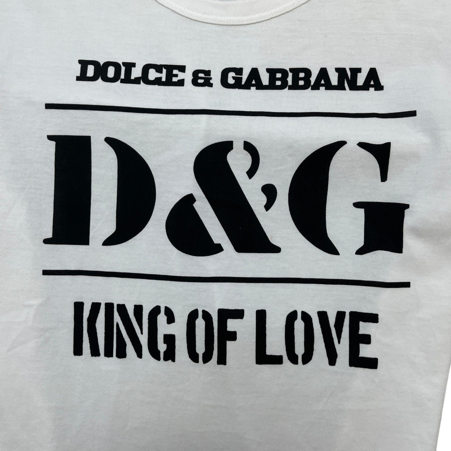 Men's King Of Love Logo T-Shirt White Size IT 44 / UK XS