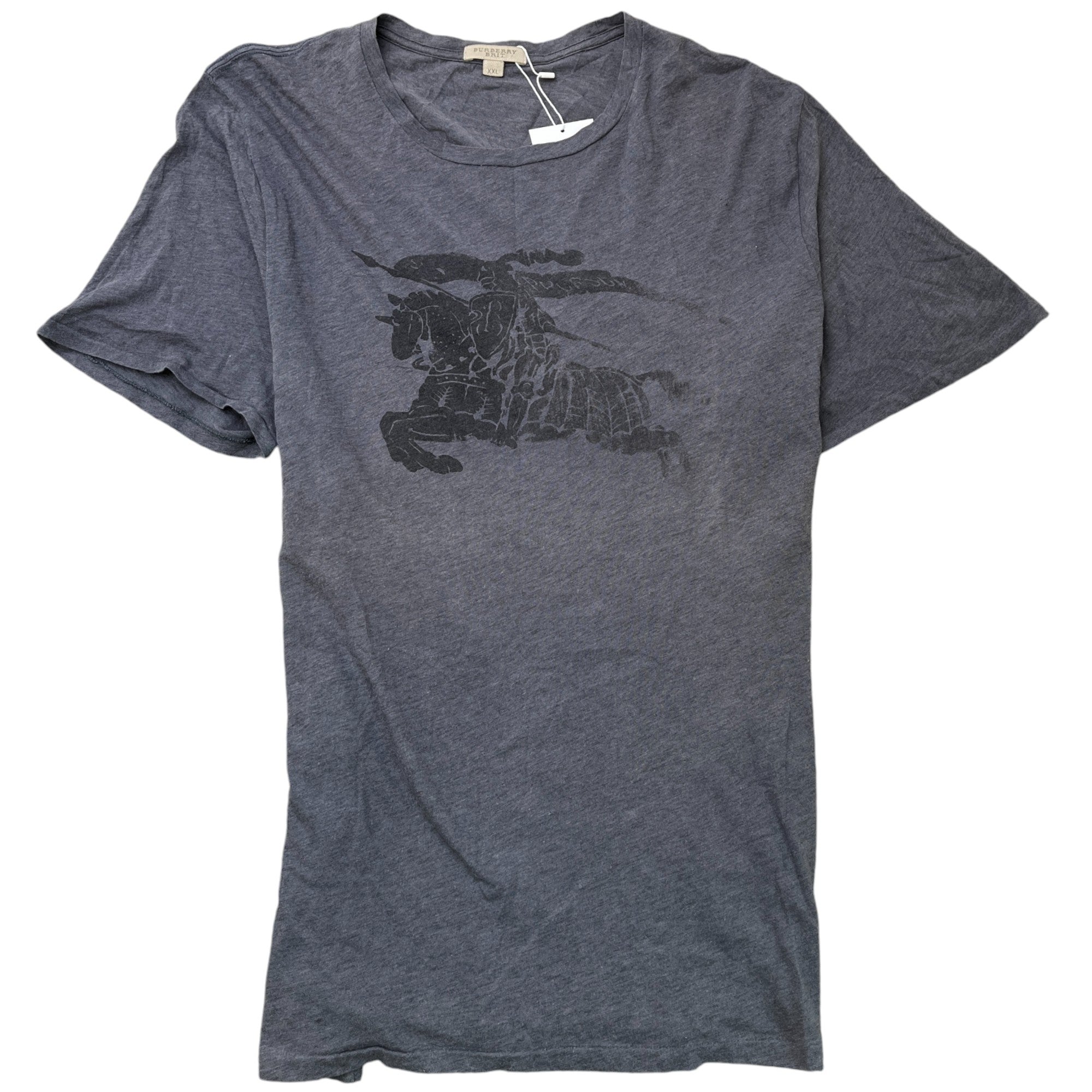 Men's Logo Print T-Shirt Blue Size XXL