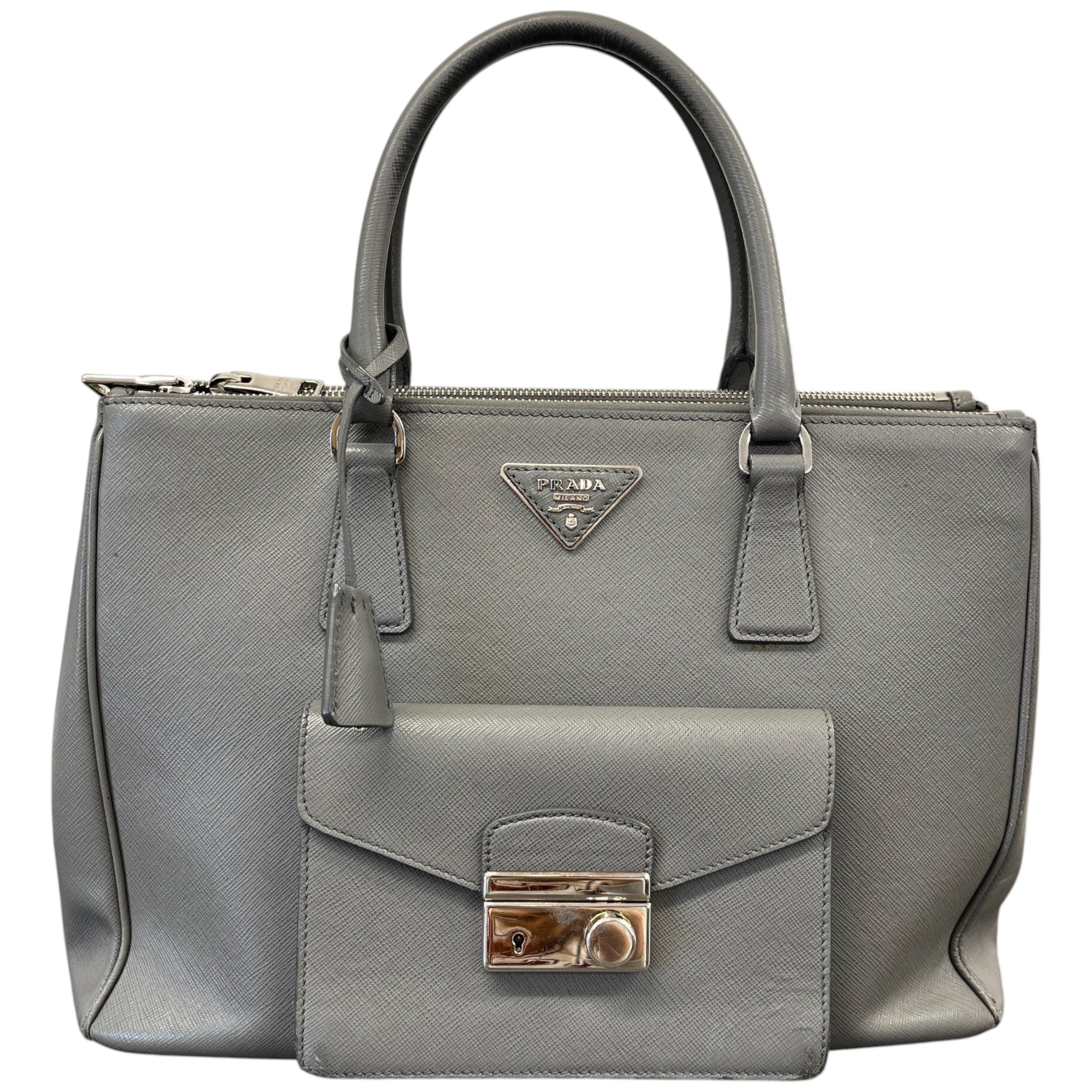 Women's Saffiano Galleria Double Zip Handbag Grey