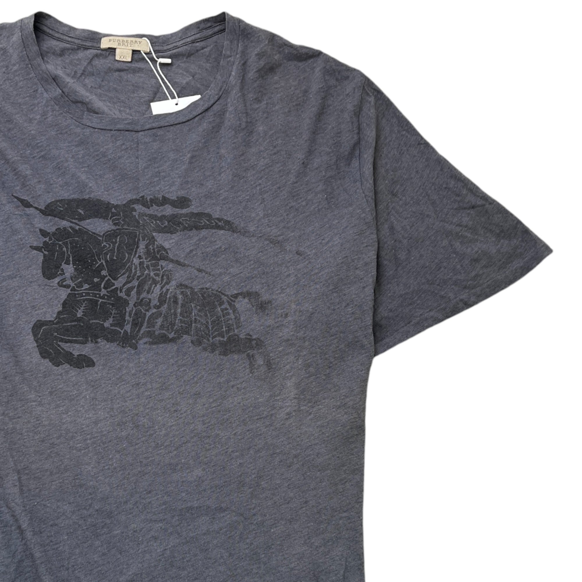 Men's Logo Print T-Shirt Blue Size XXL