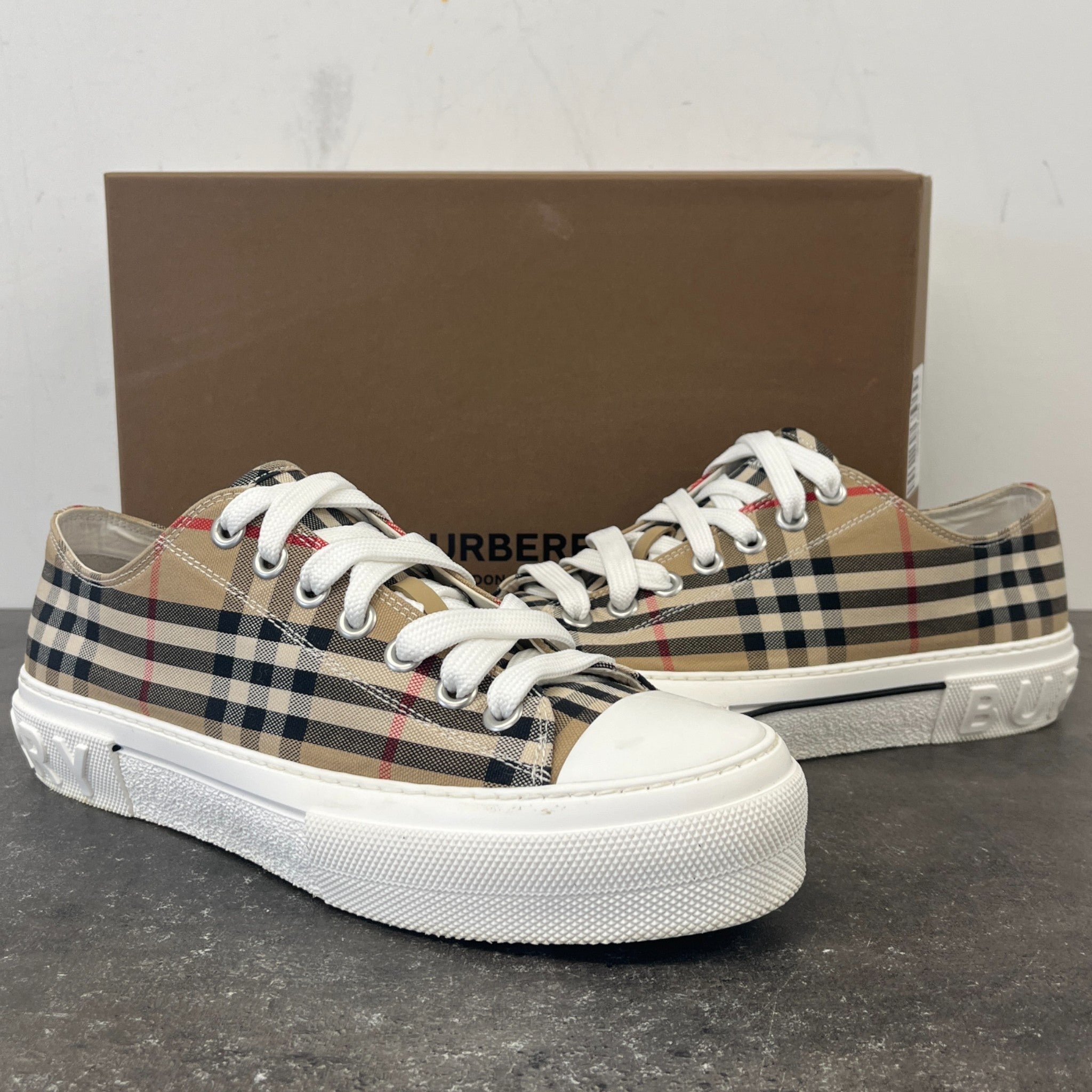 Men's Check Low Trainers Brown Size EU 43 / UK 9