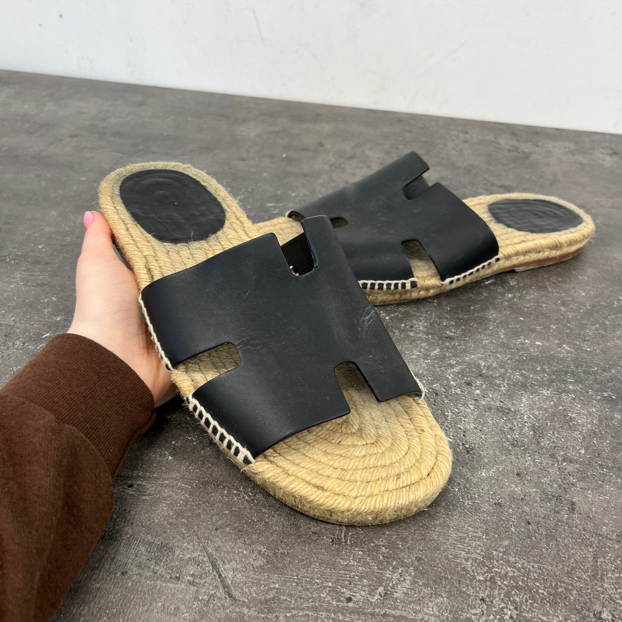 Men's Antigua Espadrille Sandals Black Size EU 42 / UK 8